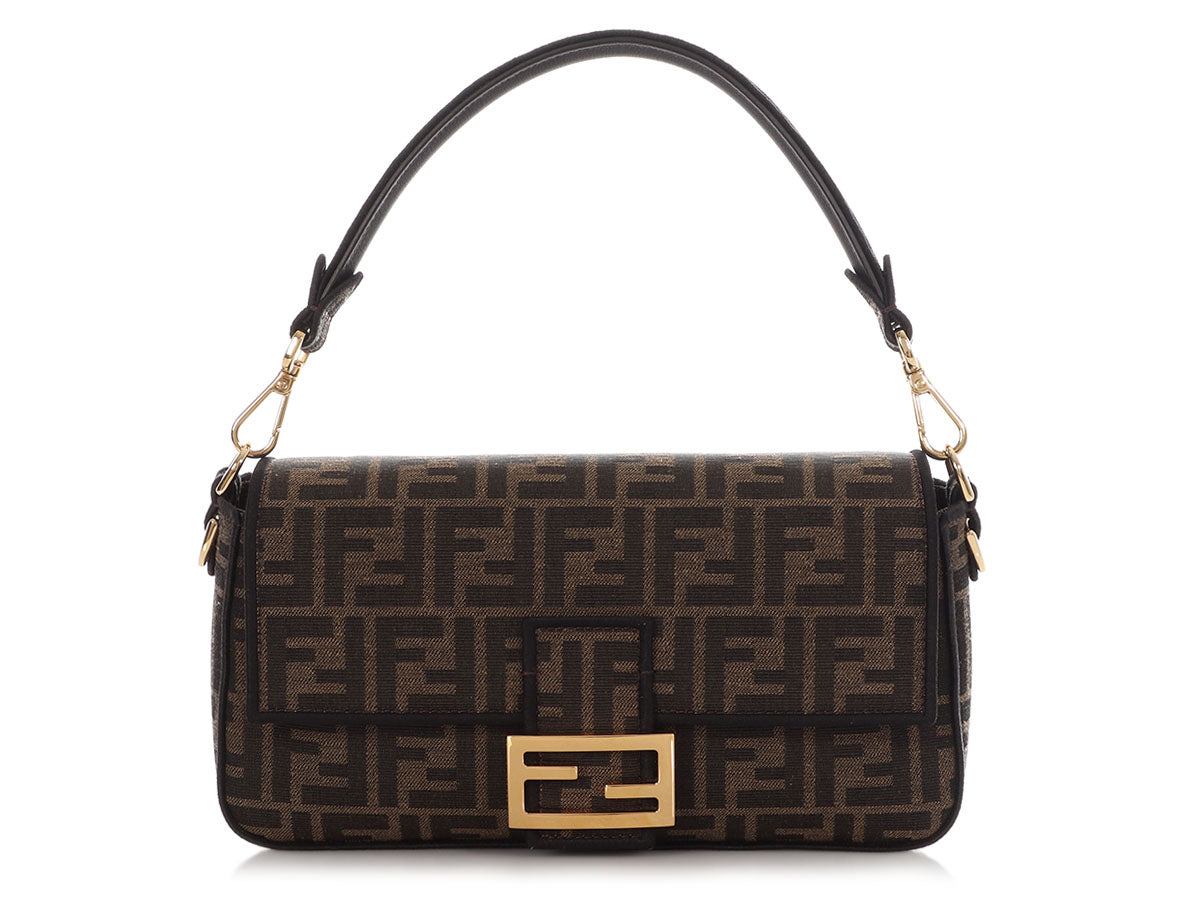 Fendi Jacquard Baguette Crossbody Bag Medium Shoulder Bag