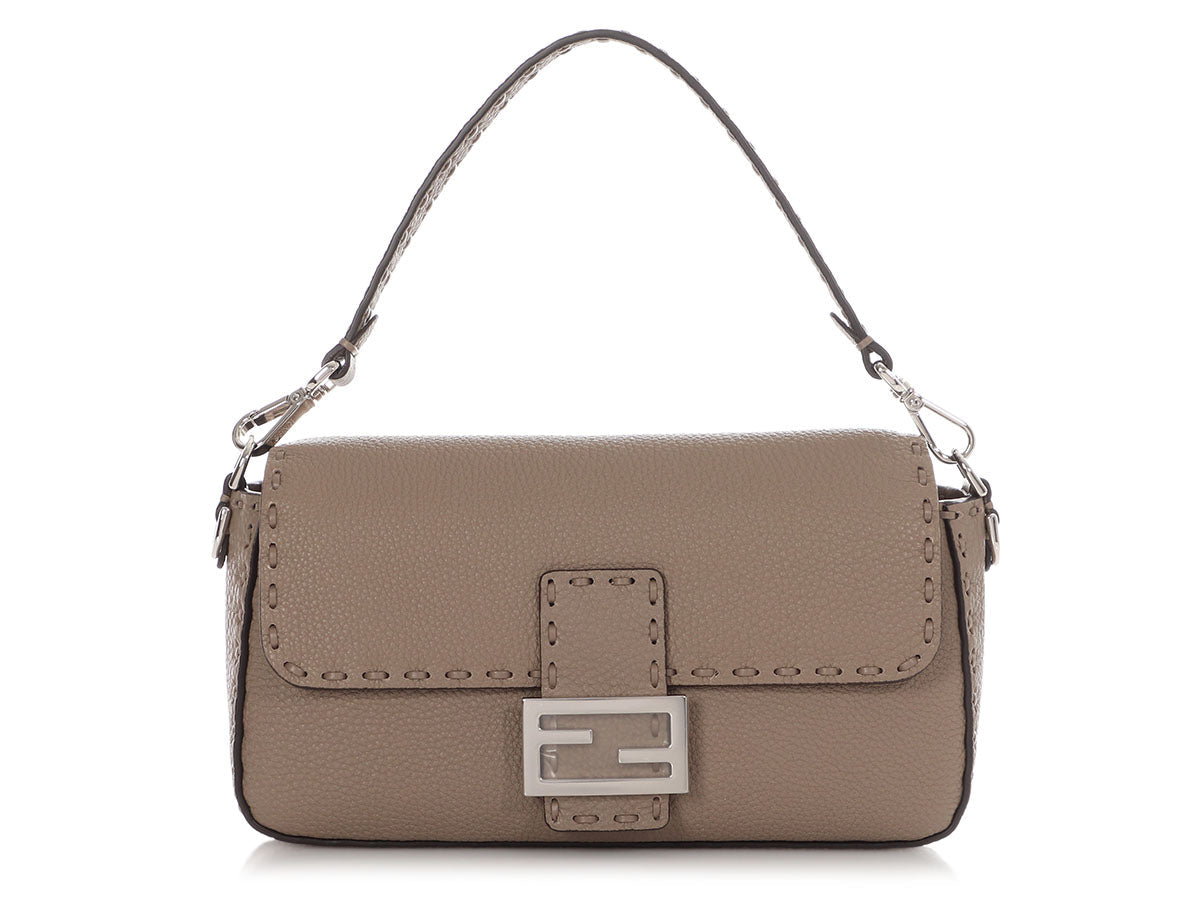 Fendi Selleria Baguette Shoulder Bag Brown Medium