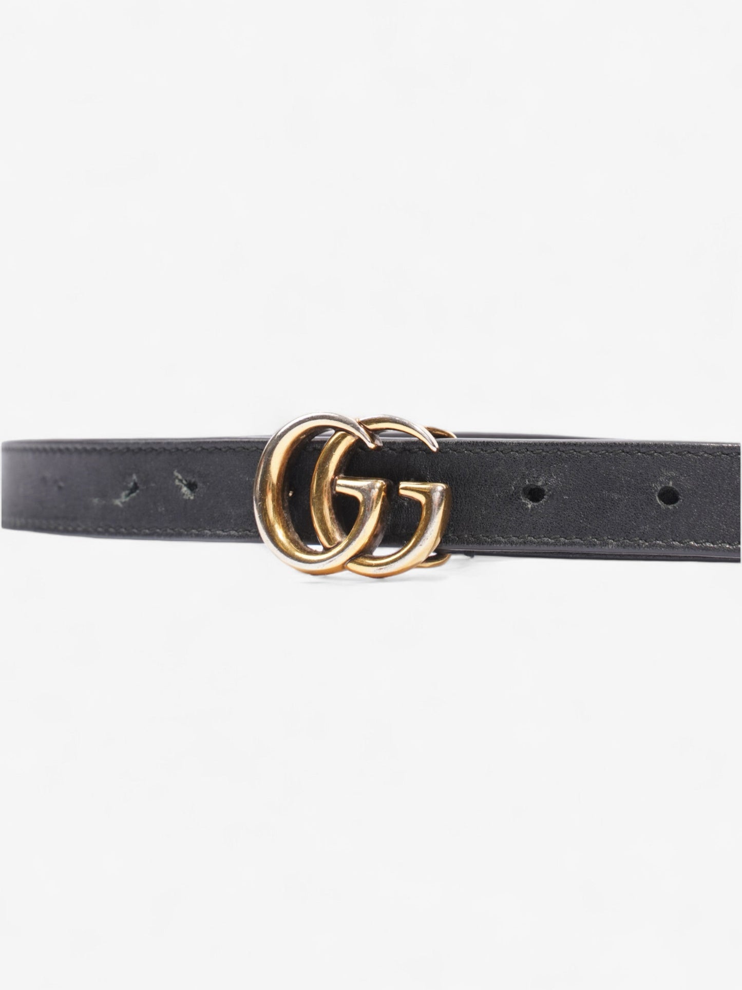 Gucci Marmont Thin Belt Handbag Leather Black Accessory 70Cm 28