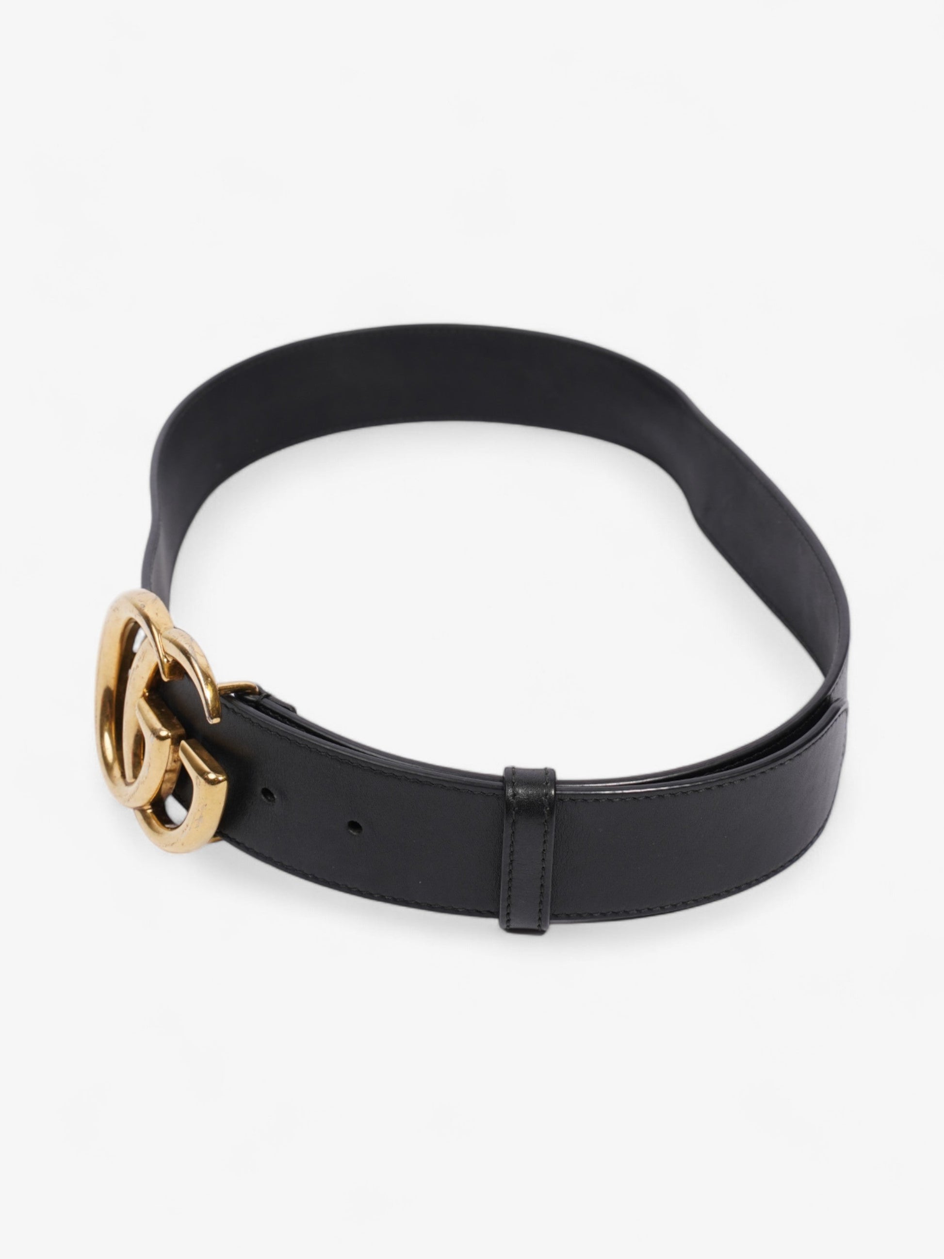 Gucci Marmont Wide Belt Handbag Leather Black Accessory 80Cm 32