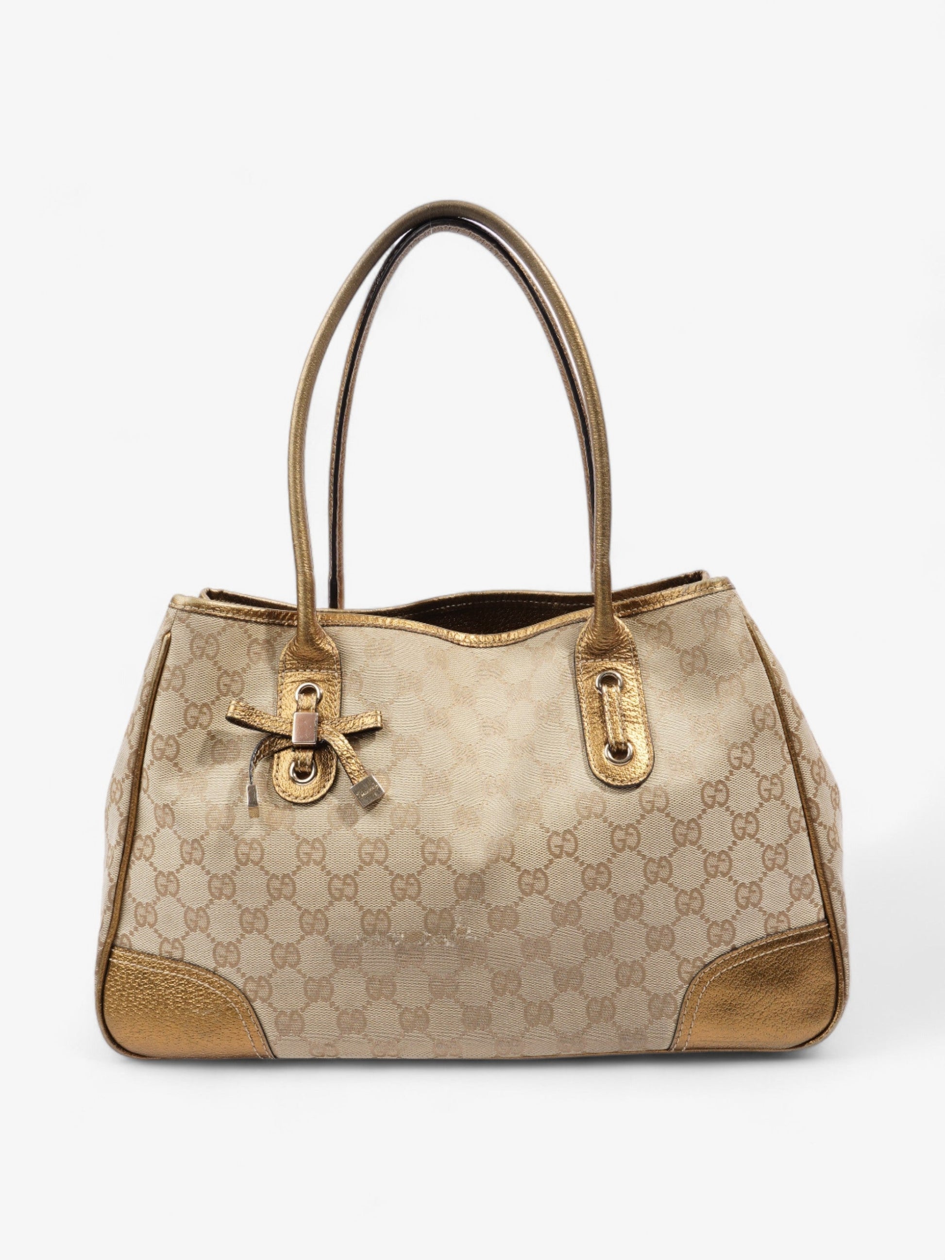 Gucci Princy Tote And Ebony Supreme Medium Canvas Beige Shoulder Bag