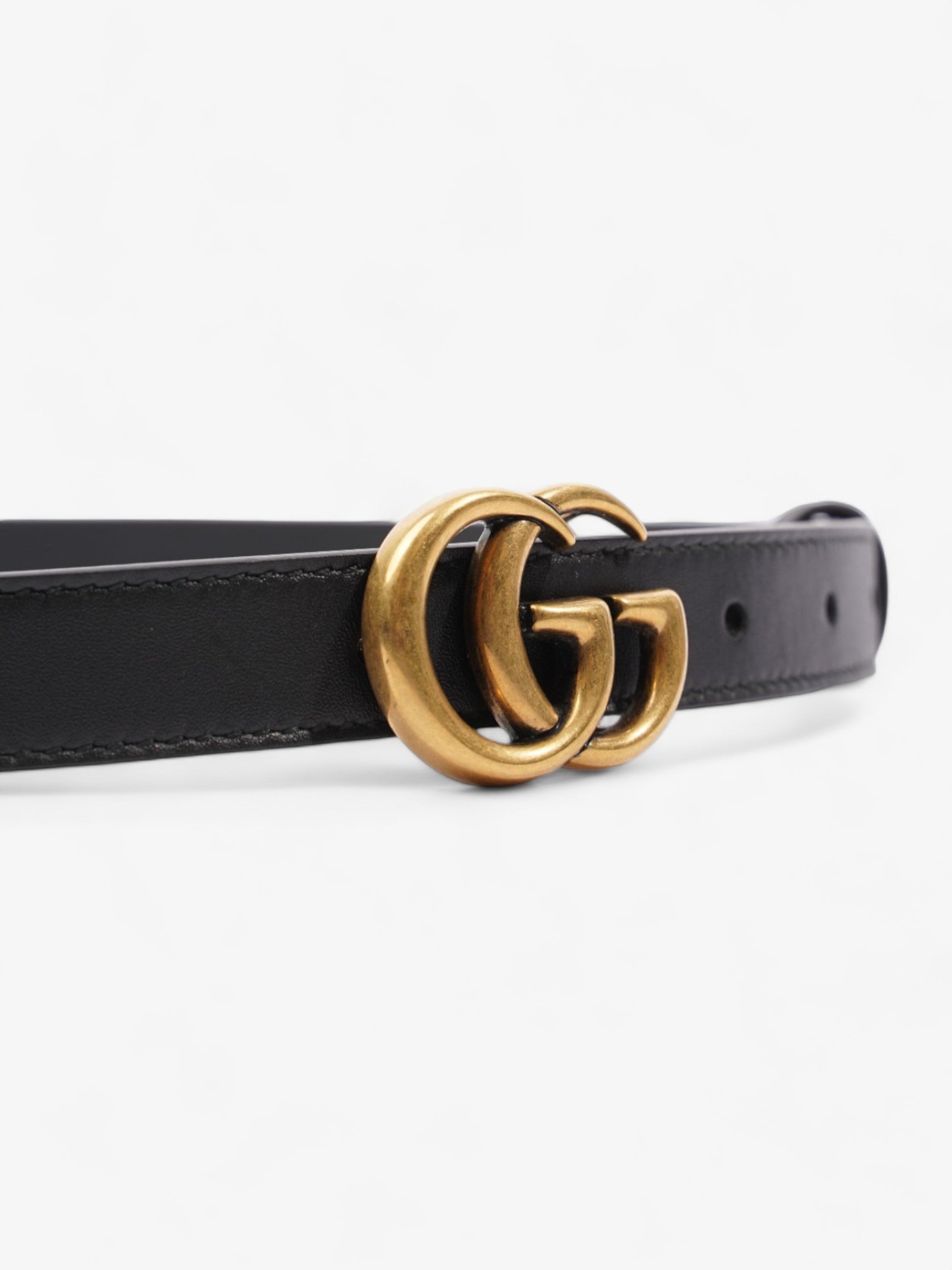Gucci Marmont Thin Belt Handbag Leather Black Accessory 95Cm 38