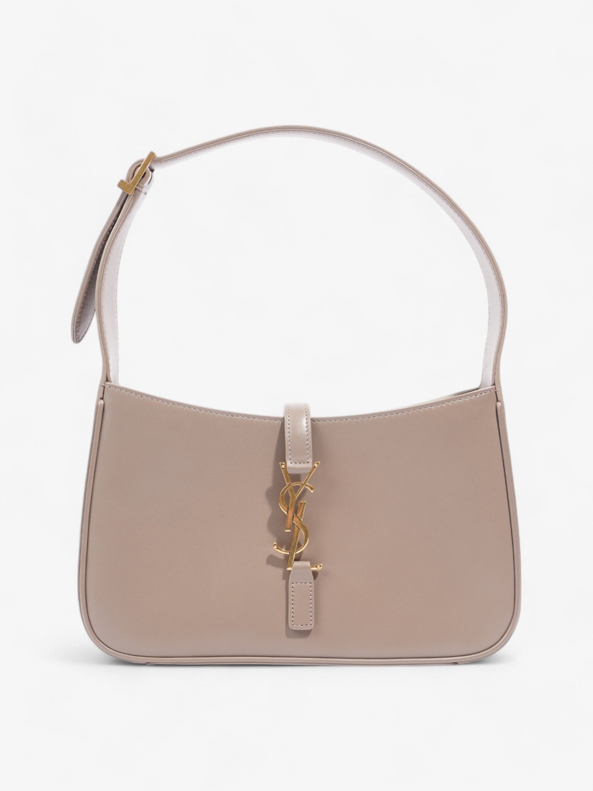 YSL Saint Laurent Le Hobo Warm Taupe Leather Shoulder Bag