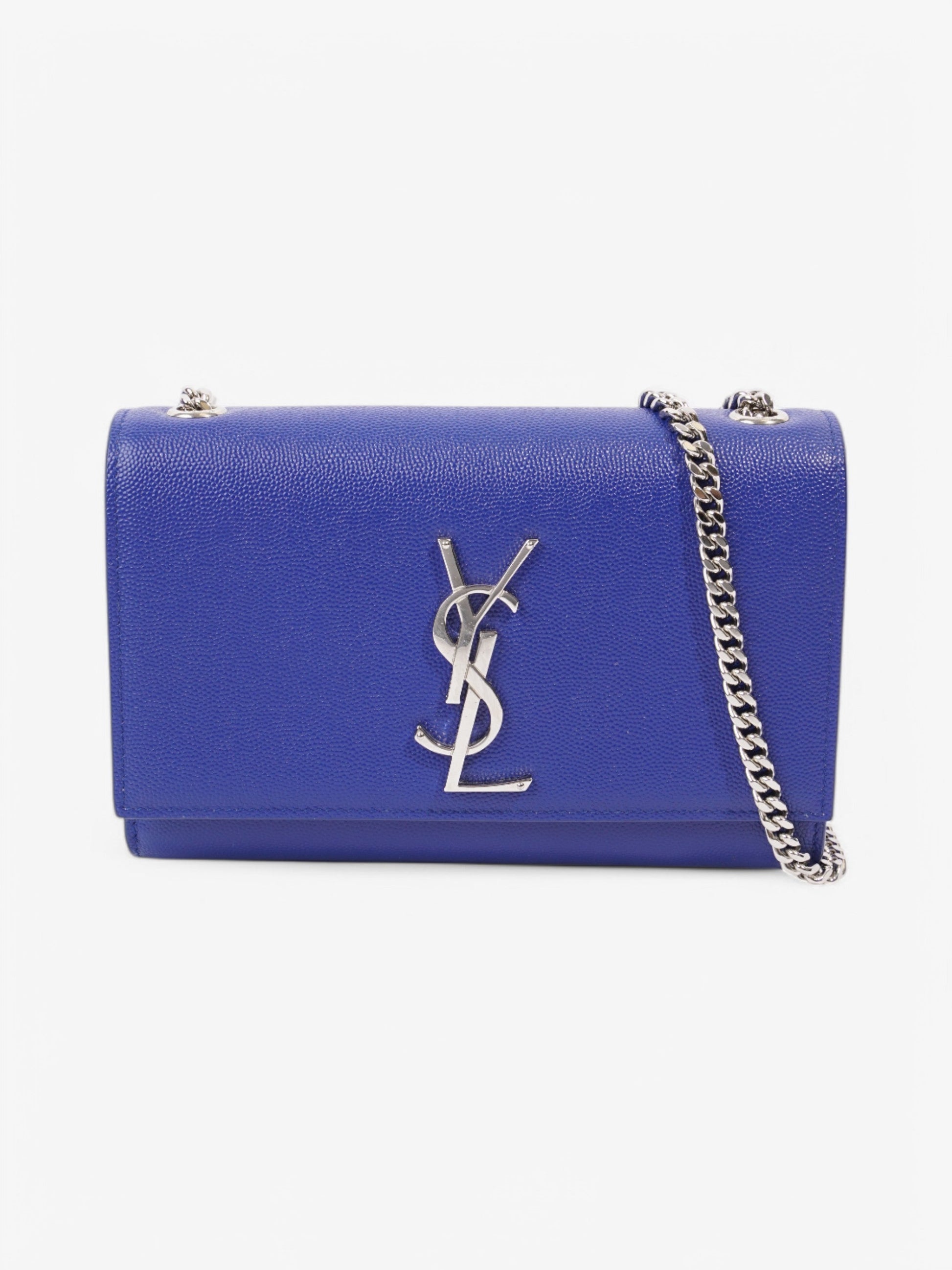 YSL Saint Laurent Kate Royal Calfskin Crossbody Bag Leather Blue Small