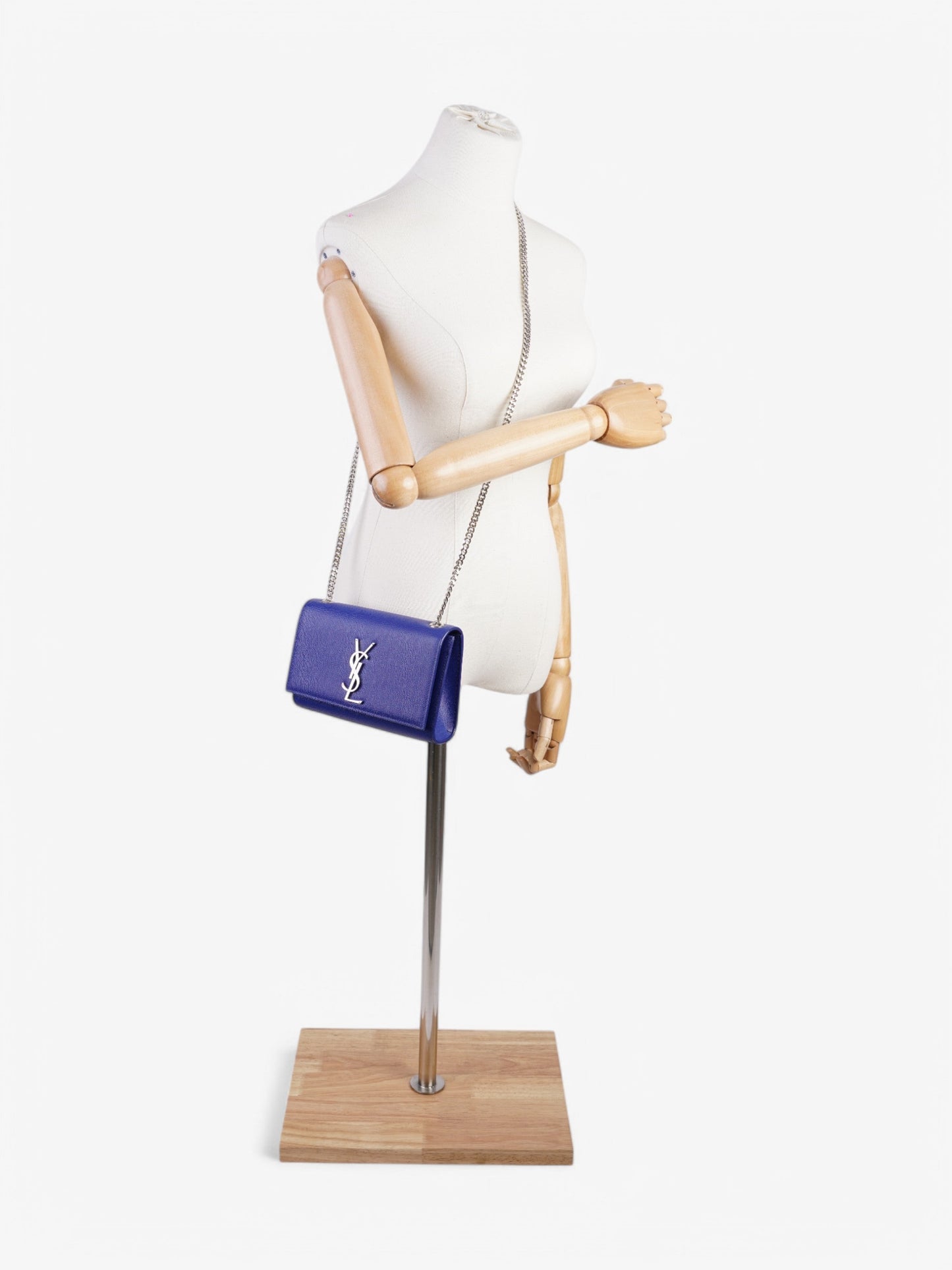 YSL Saint Laurent Kate Royal Calfskin Crossbody Bag Leather Blue Small
