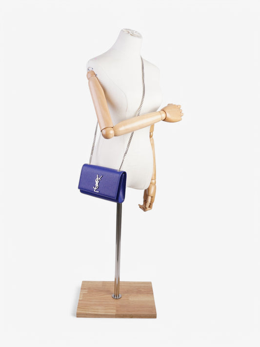 YSL Saint Laurent Kate Royal Calfskin Crossbody Bag Leather Blue Small