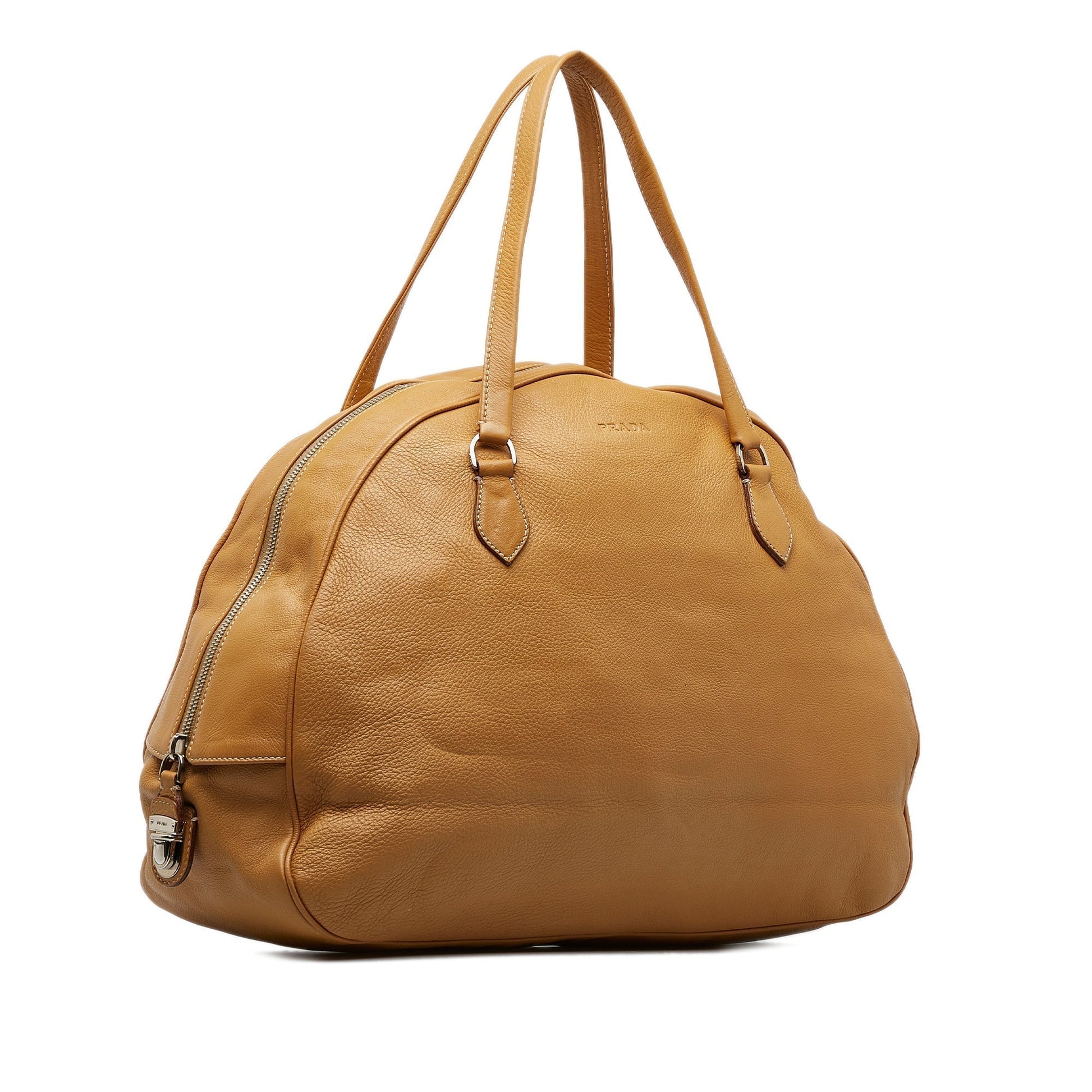 Prada Dome Bag Leather Travel Bag