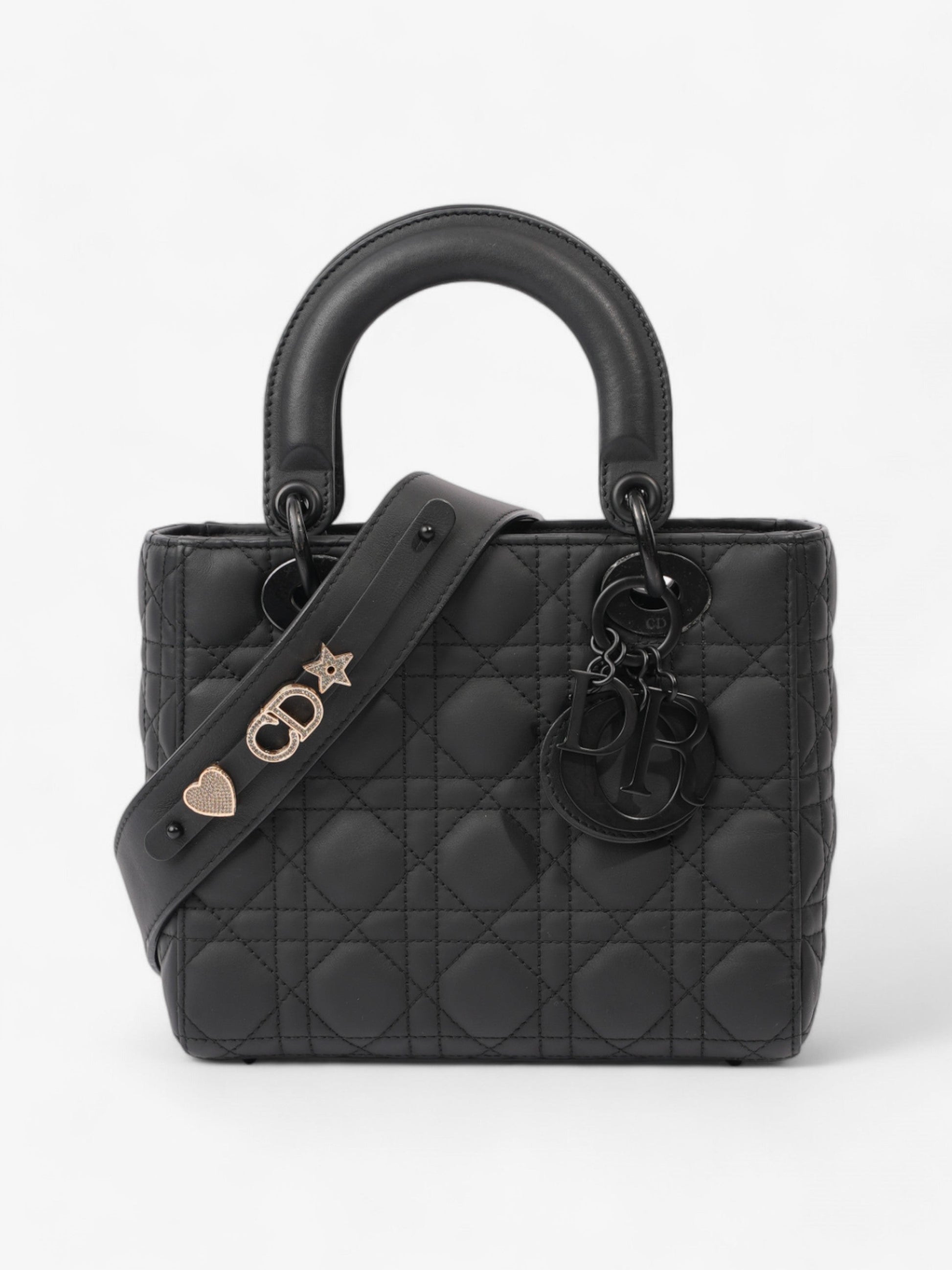 Dior Christian Lady Myabc Bag Ultramatte Calfskin Leather Black Small Shoulder Bag