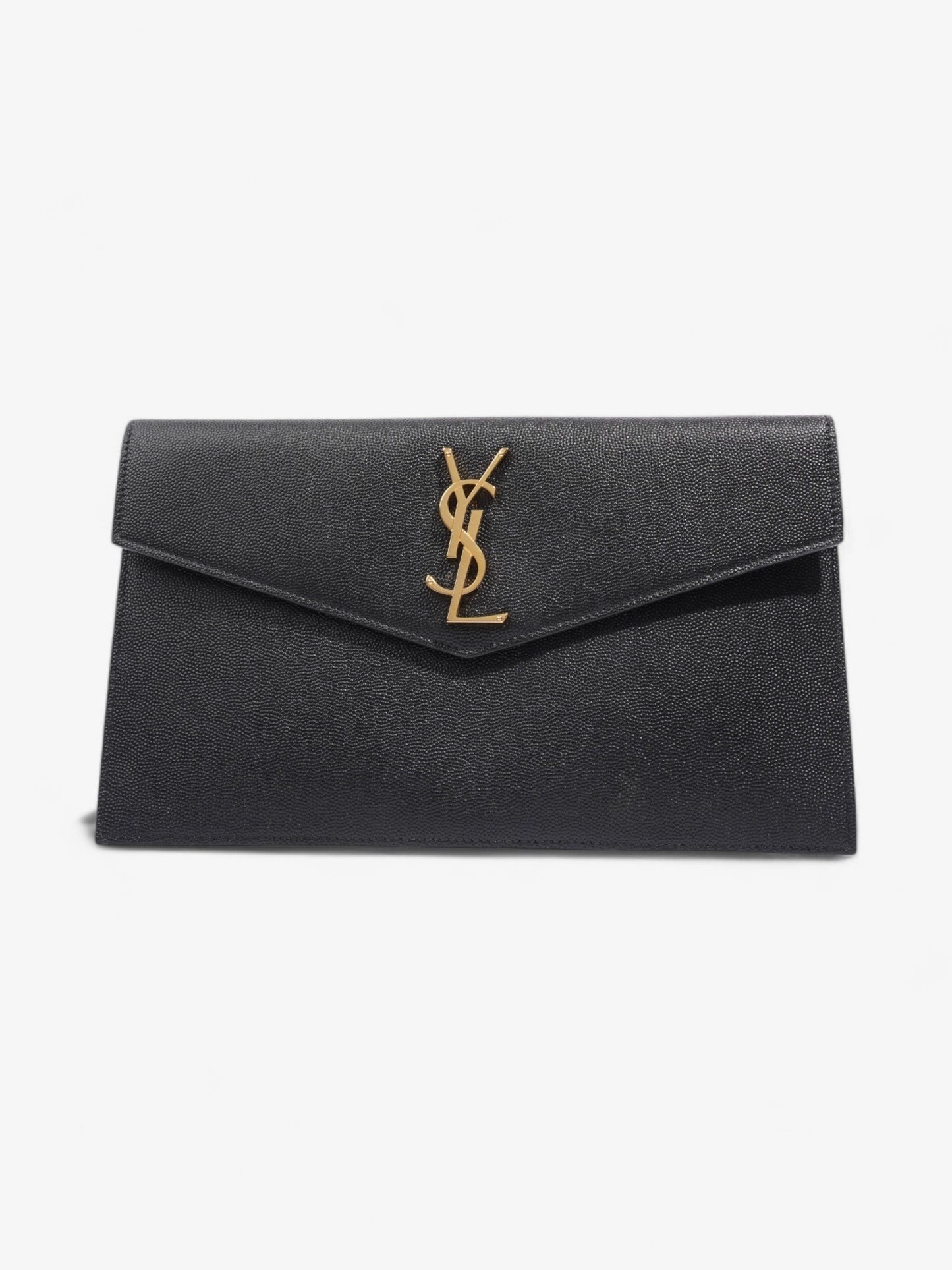 YSL Saint Laurent Uptown Clutch Grained Leather Black Clutch Bag Grained Leather 1