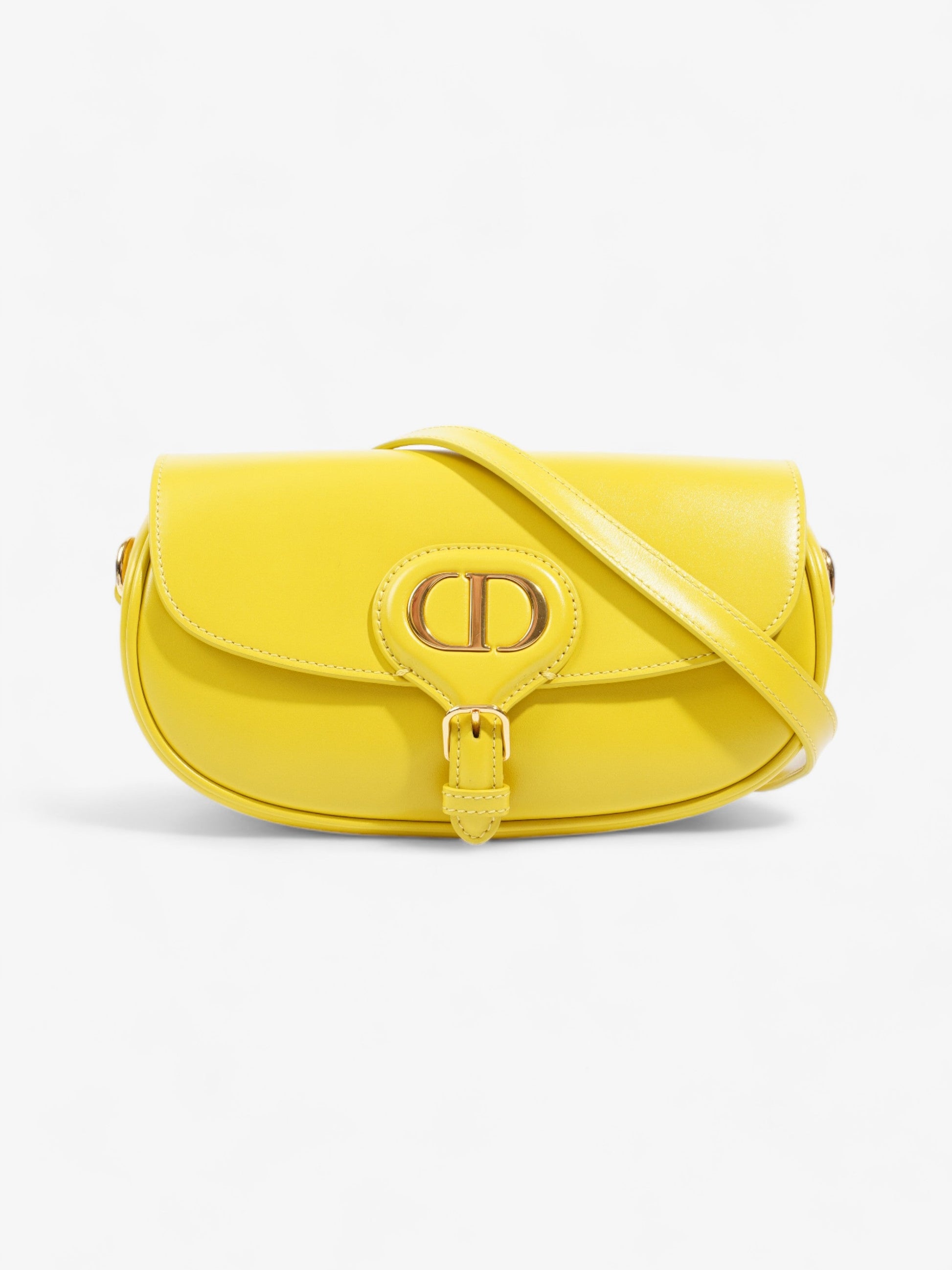 Dior Christian Bobby East West Calfskin Shoulder Bag Leather Yellow