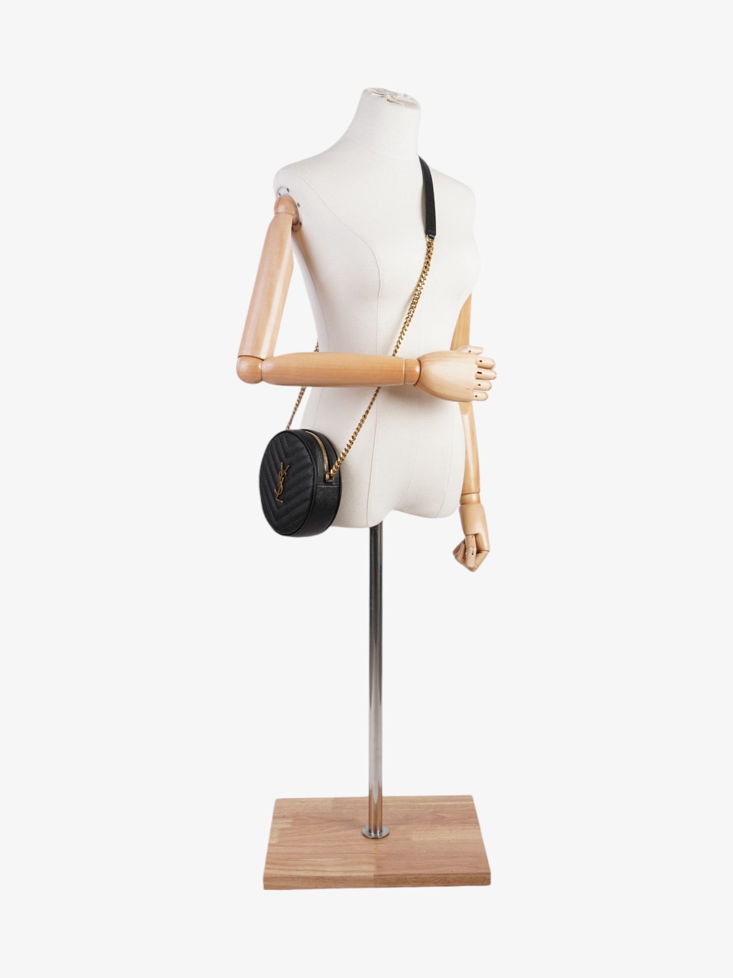 YSL Saint Laurent Vinyle Grained Crossbody Bag Leather Black