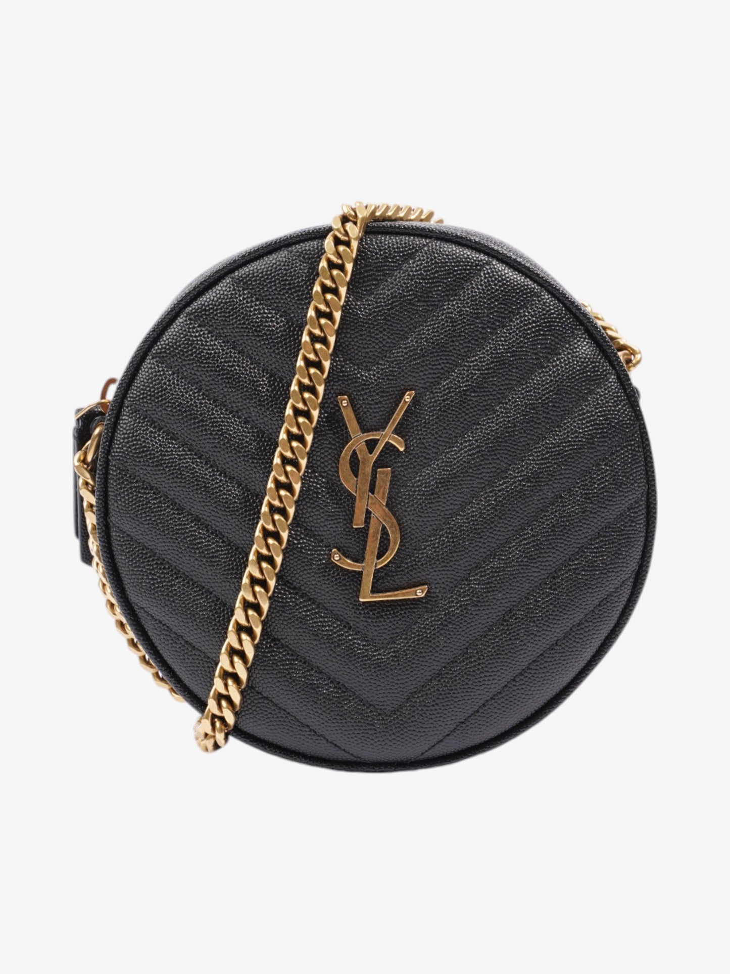 YSL Saint Laurent Vinyle Grained Crossbody Bag Leather Black