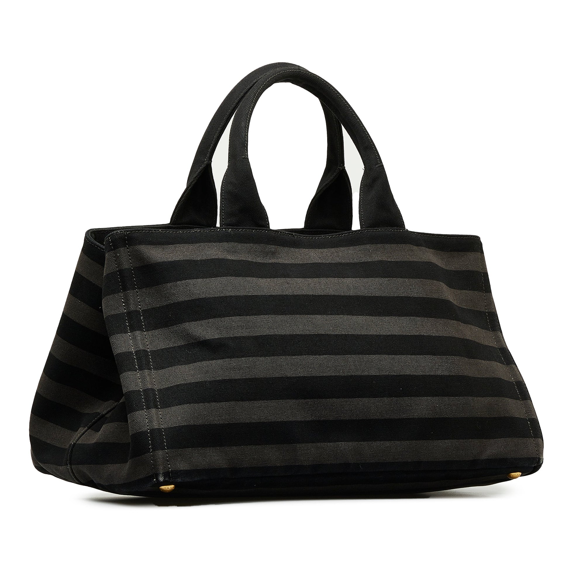 Prada Canapa Righe Tote Black Tote Bag
