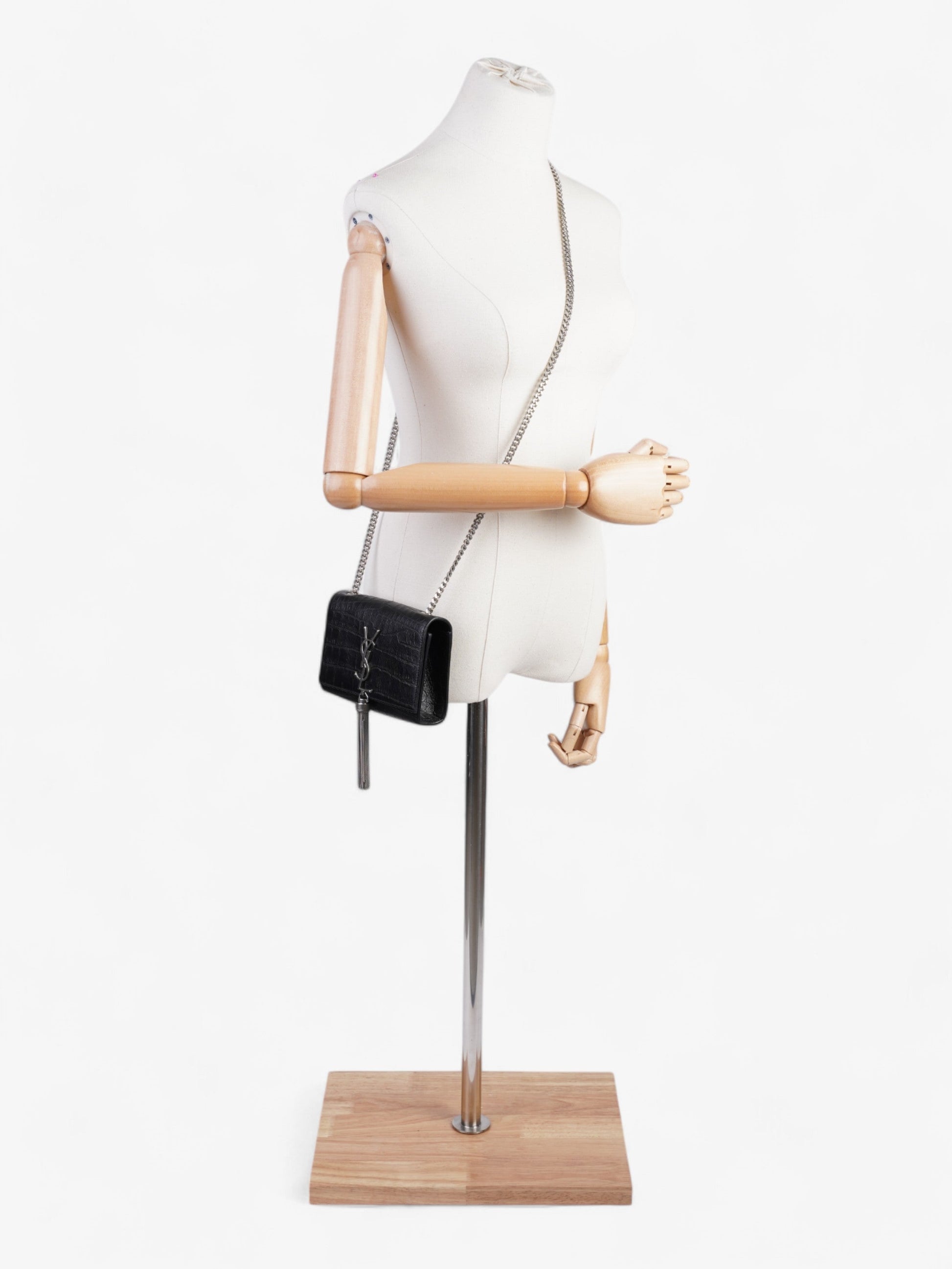 YSL Saint Laurent Kate Tassel Bag Calfskin Leather Black Small Crossbody Bag