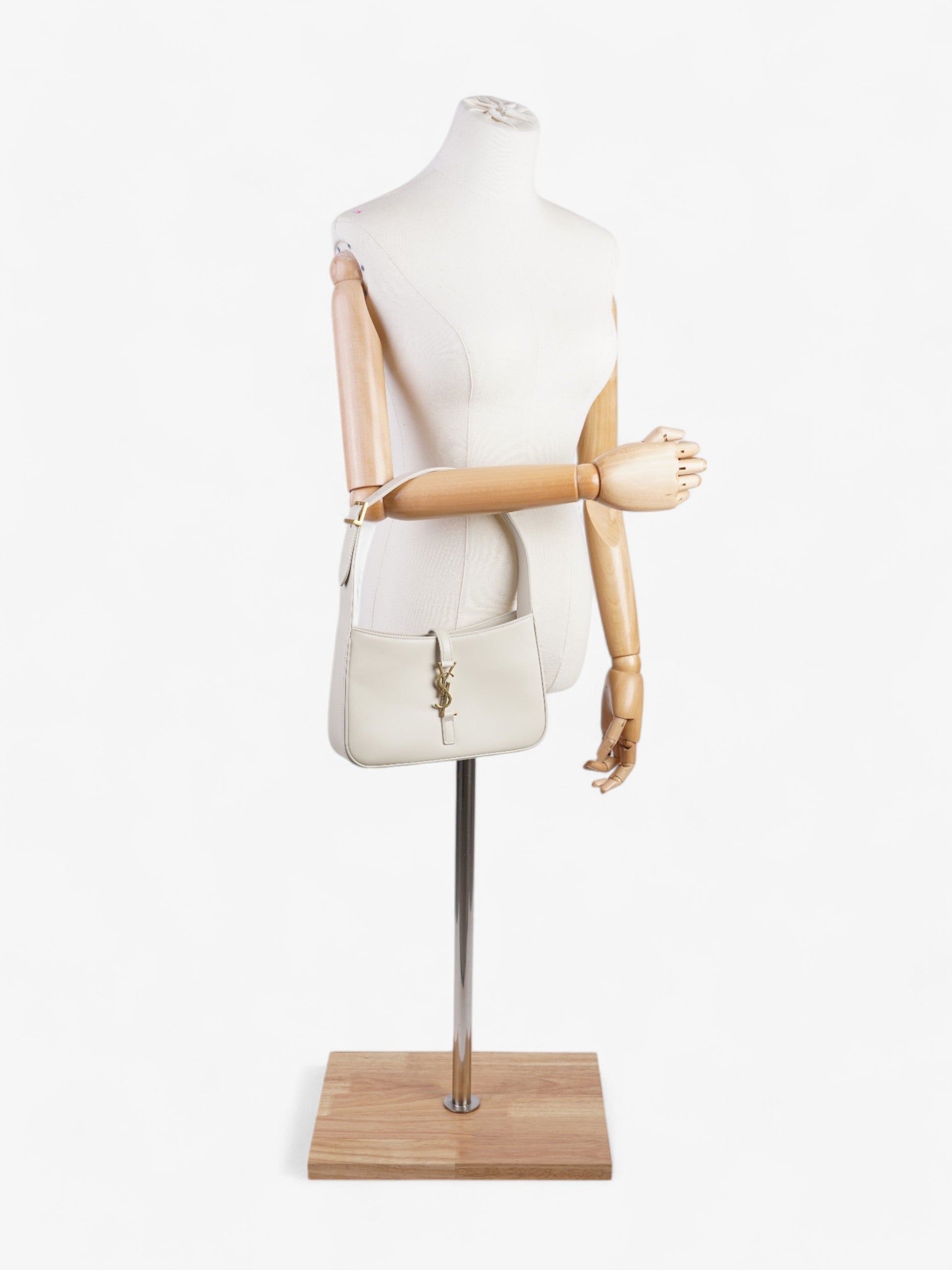 YSL Saint Laurent Le Calfskin Shoulder Bag Leather Cream