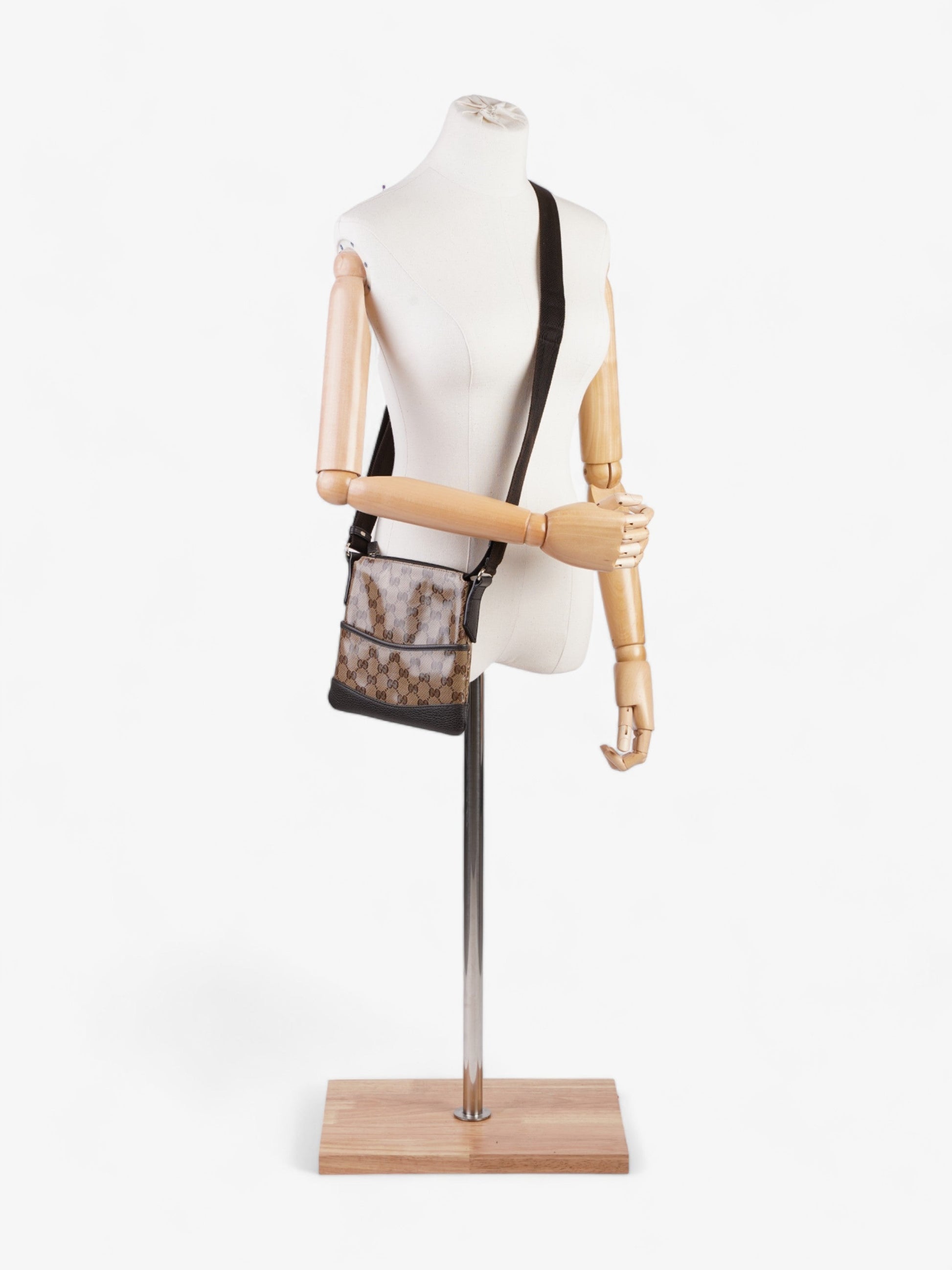 Gucci Messenger And Ebony Supreme Pvc Beige Small Travel Bag