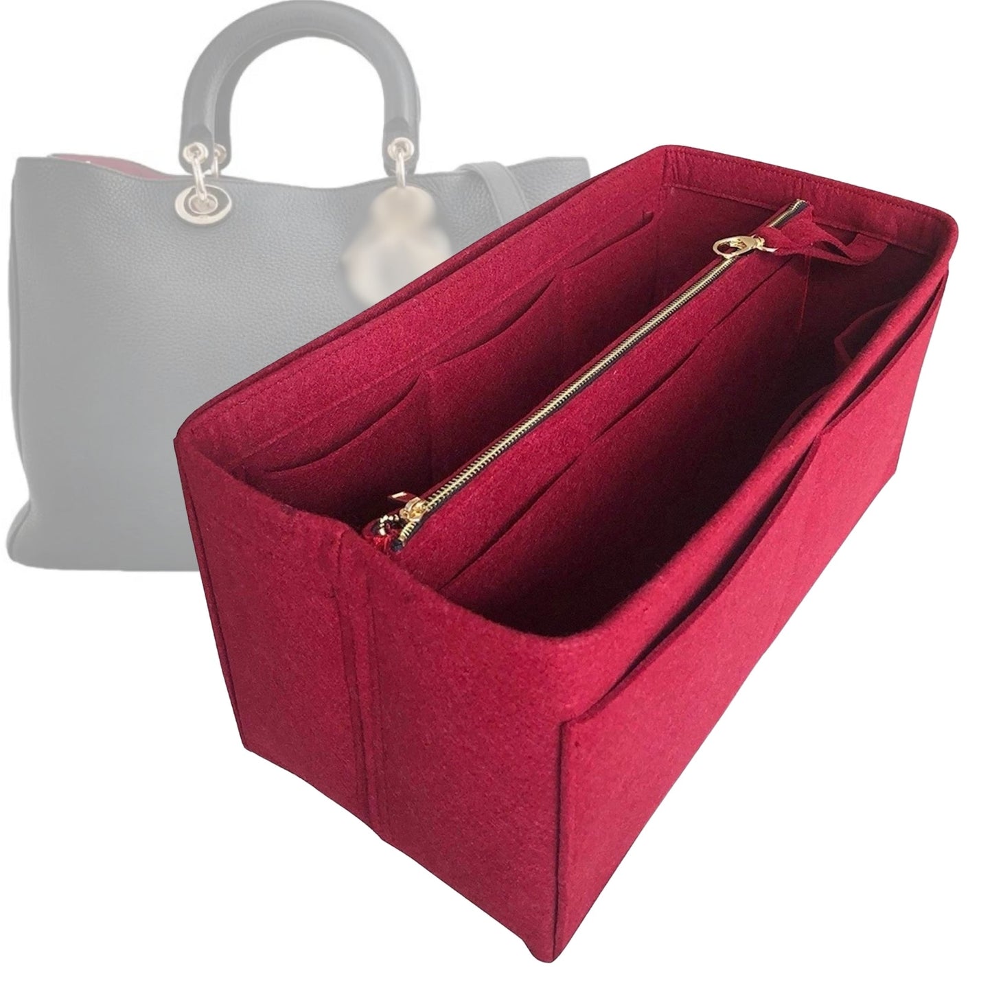 Dior Handbag Organizer for issimo Bag, Bag Insert Felt, Large Zip