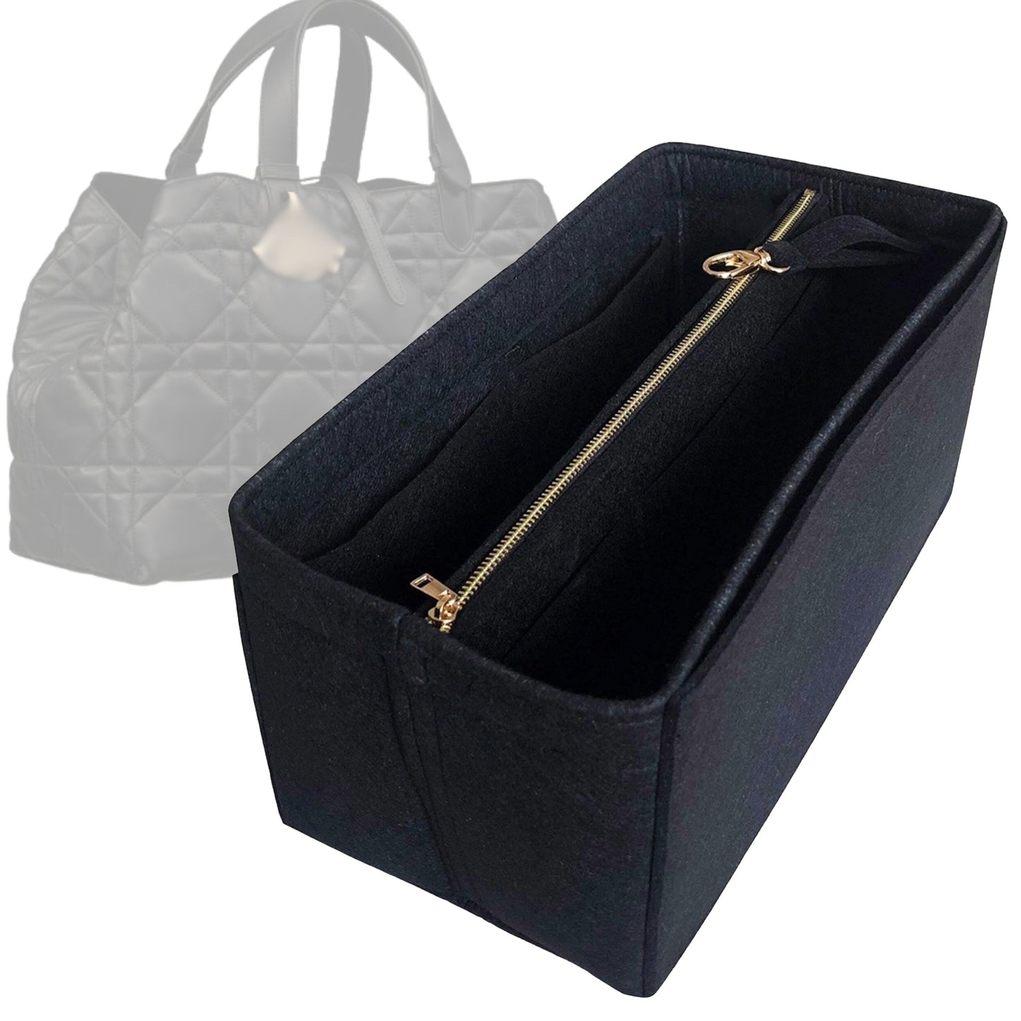 Dior Handbag Organizer for Toujours Bag, Bag Insert Felt, Large Zip