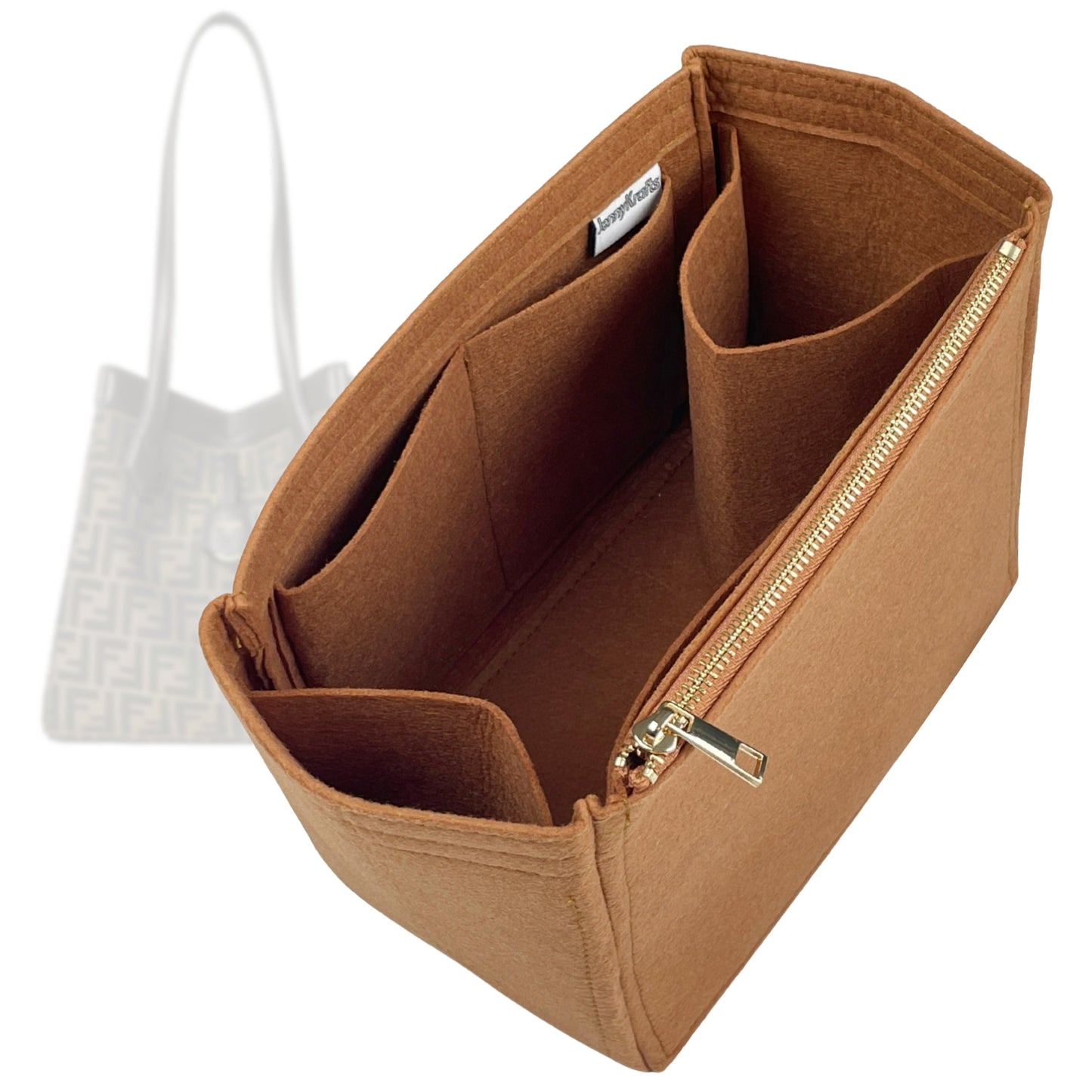 Fendi Handbag Organizer for Origami Bag, Bag Insert Felt, Medium Zip