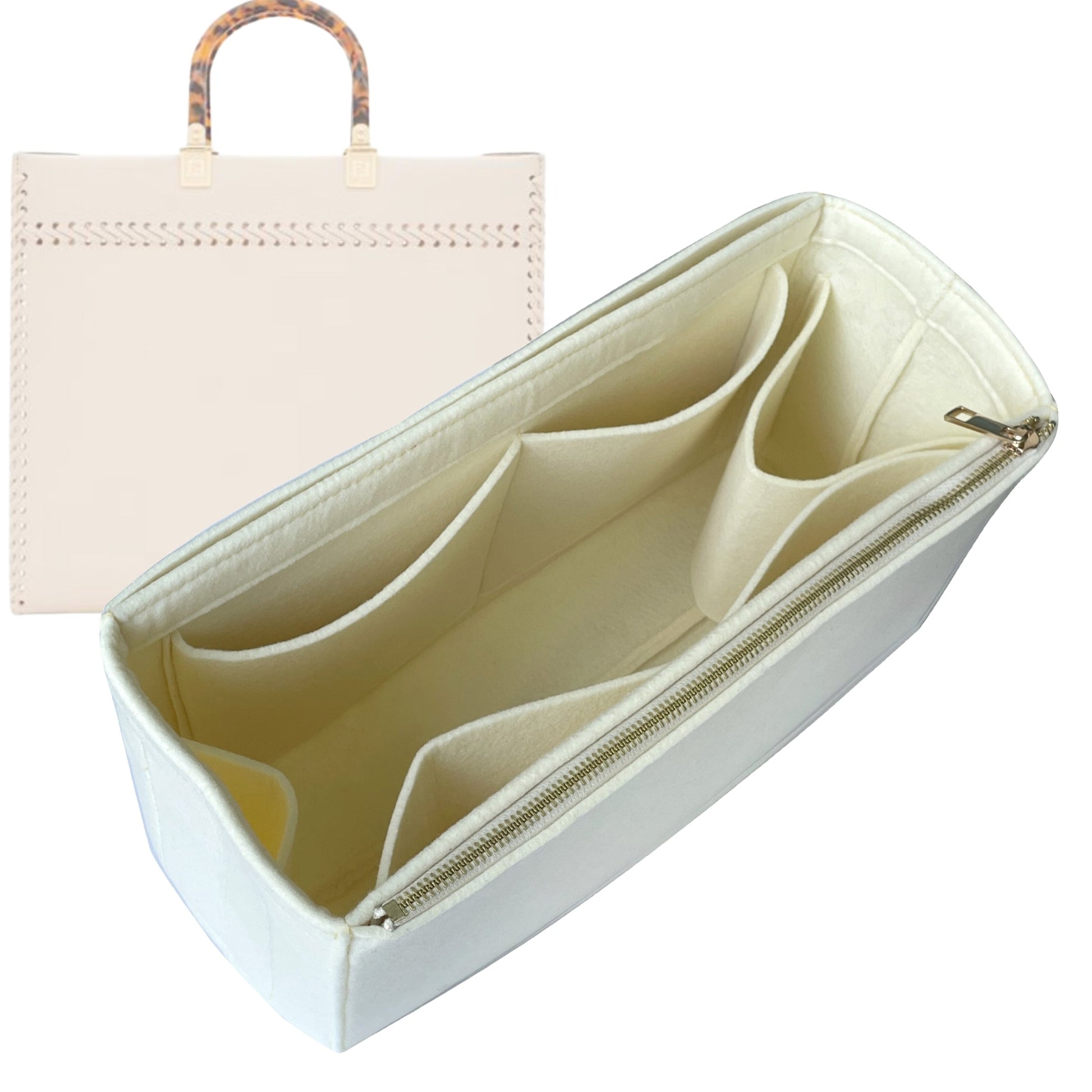 Fendi Handbag Organizer for Sunshine , Bag Insert Felt, Medium Zip