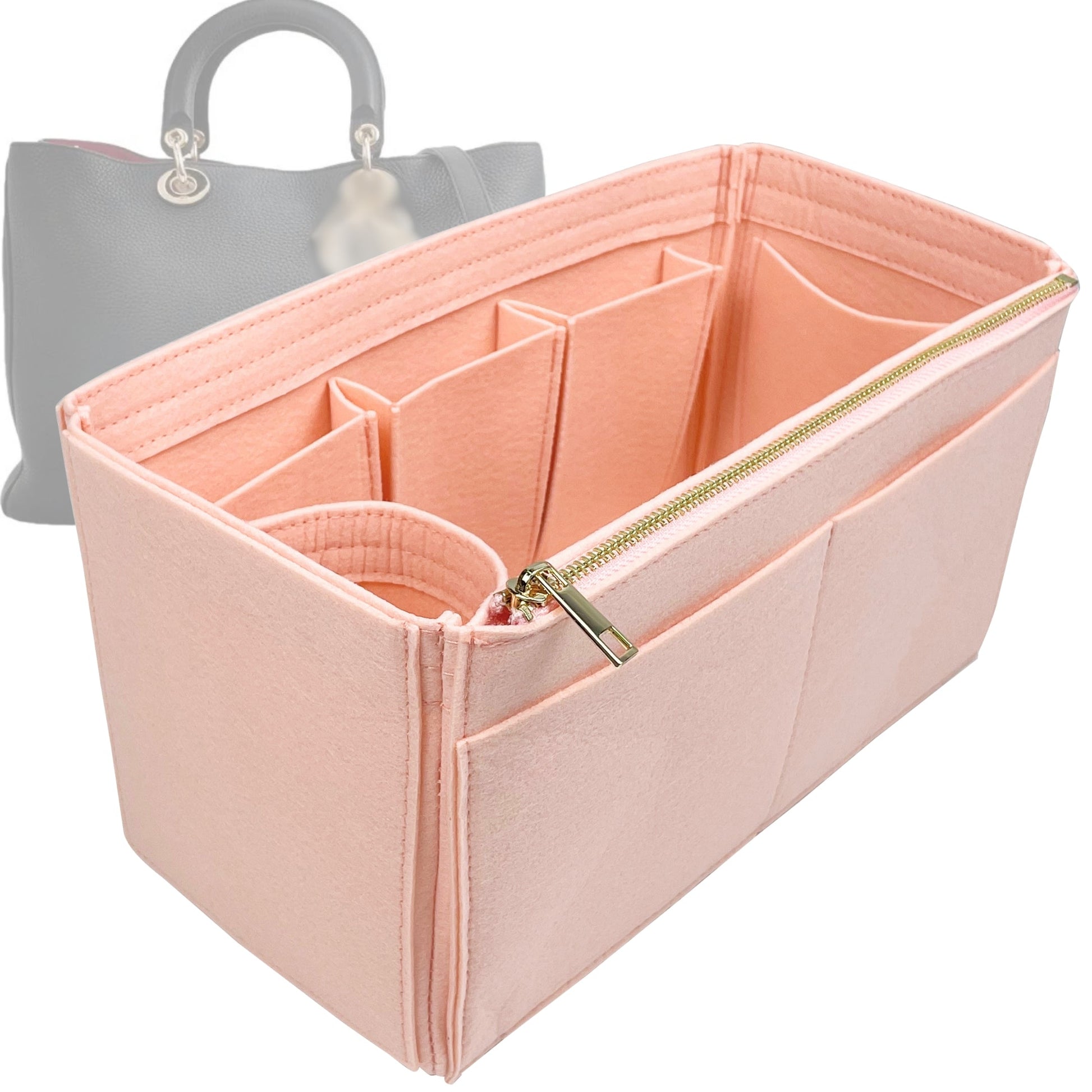 Dior Handbag Organizer for issimo Bag, Bag Insert Felt, Medium Wide Open Pockets