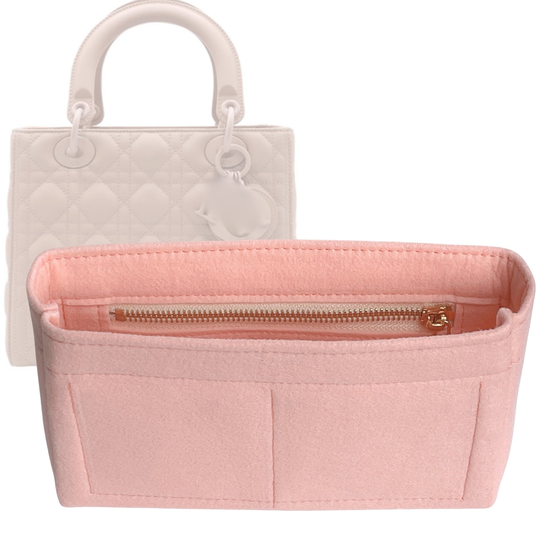Dior Handbag Organizer for Lady , Bag Insert Felt, Small Zip
