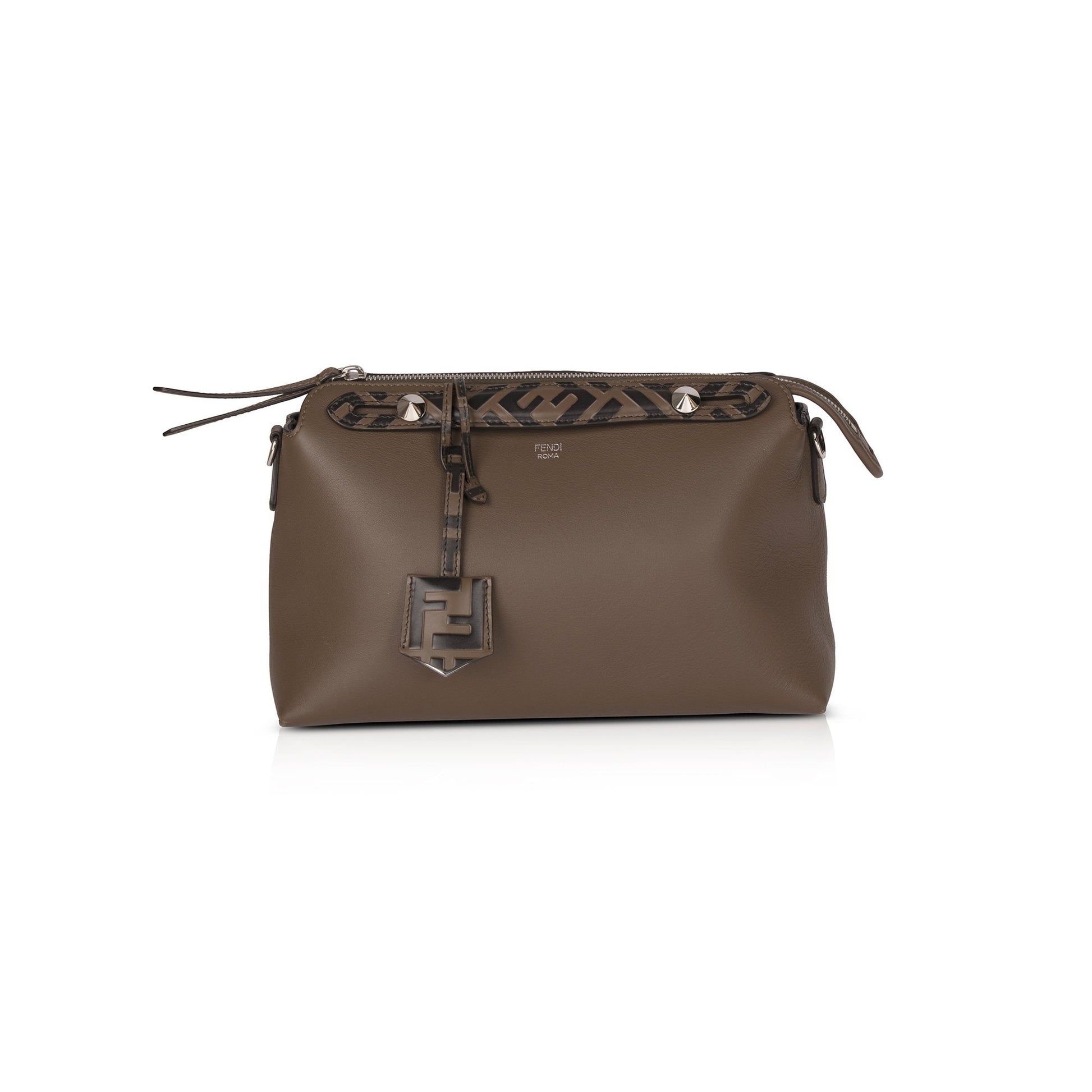 Fendi By The Way Zucca Satchel Leather Medium Travel Bag