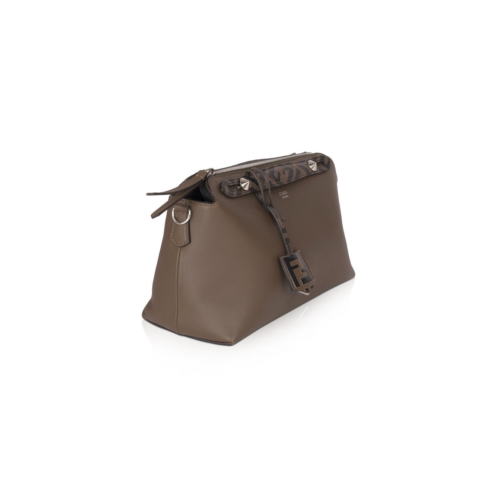 Fendi By The Way Zucca Satchel Leather Medium Travel Bag