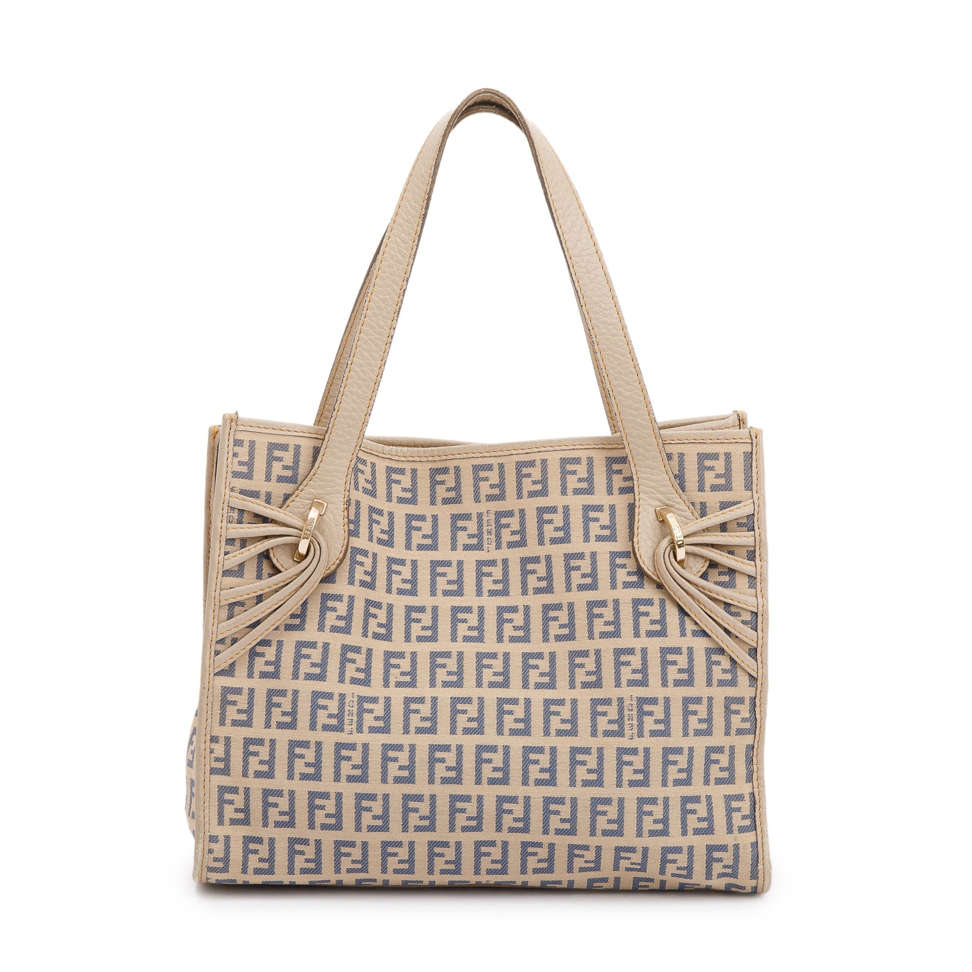 Fendi Zucchino Vitello Shopping Tote Beige Tote Bag