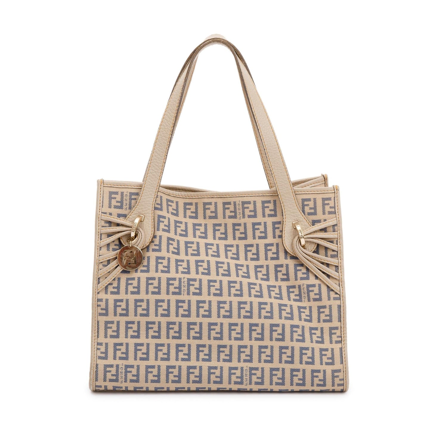 Fendi Zucchino Vitello Shopping Tote Beige Tote Bag