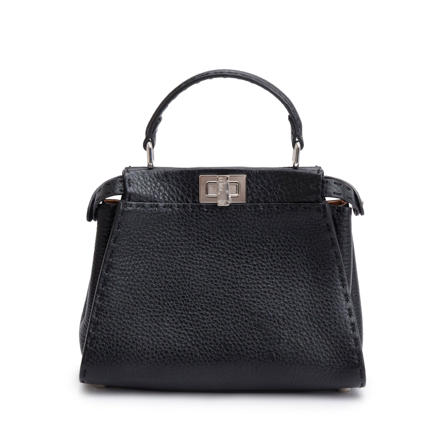 Fendi Calfskin Peekaboo Iseeu Bag Leather Black Travel Bag