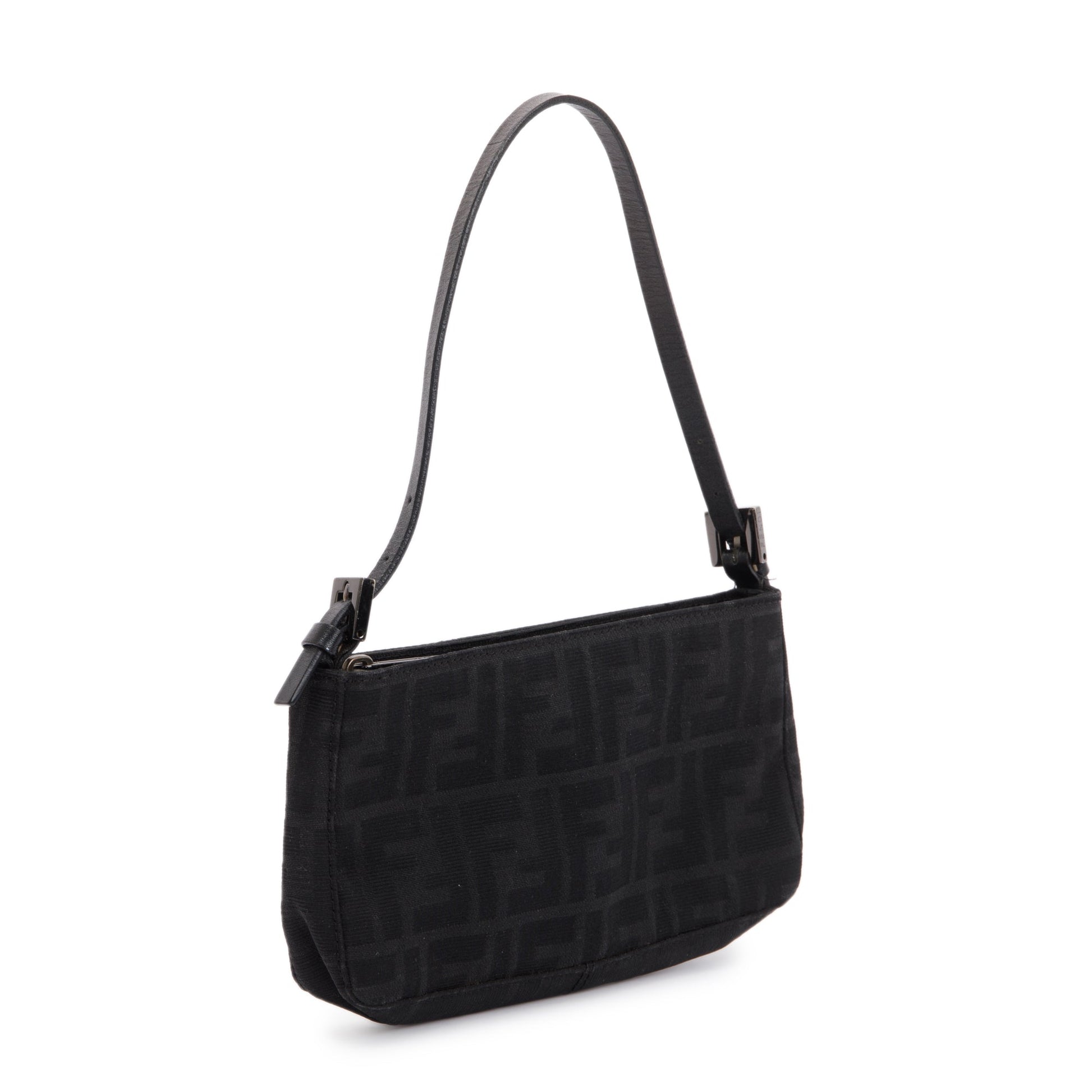 Fendi Ff Zucca Pochette Travel Bag Canvas Black
