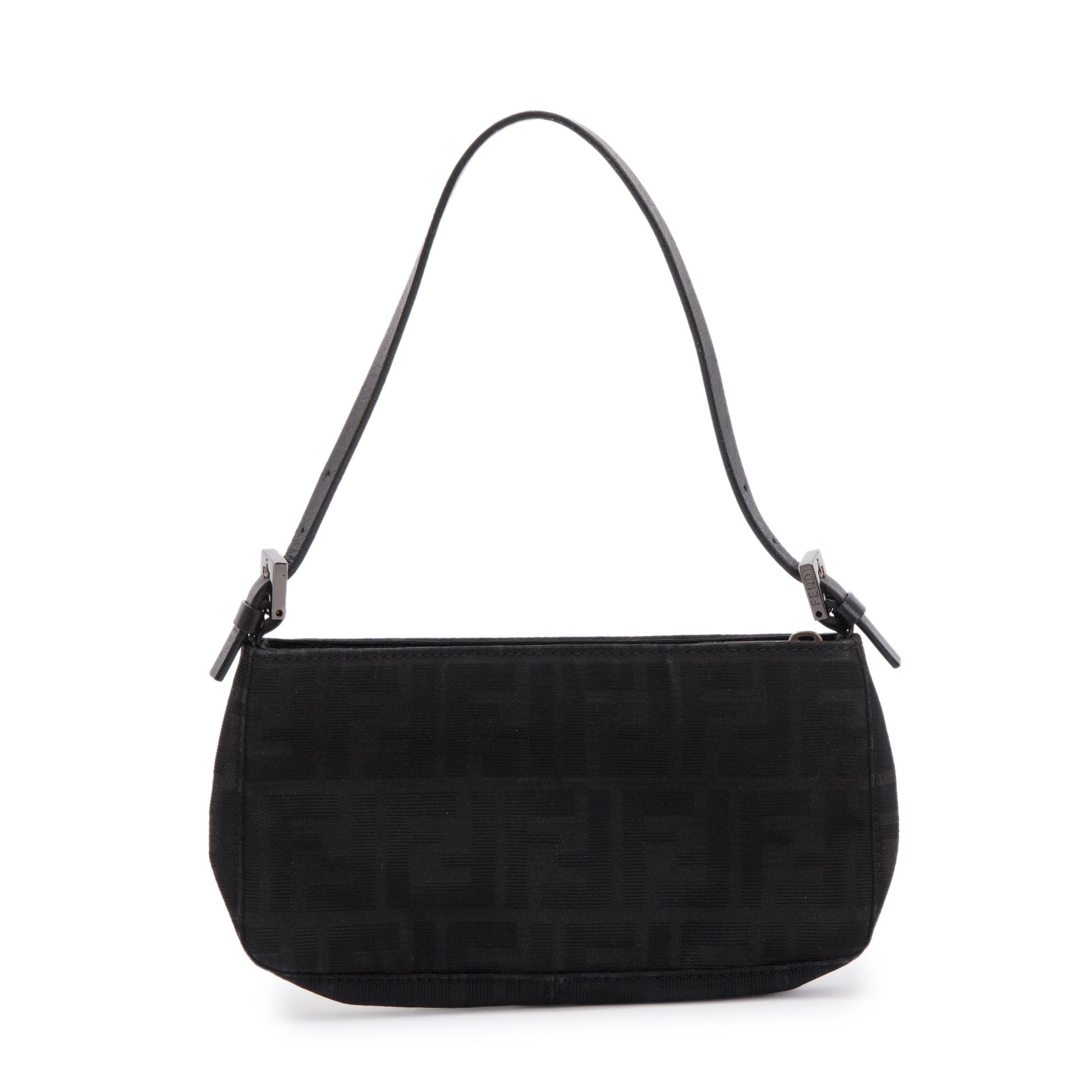Fendi Ff Zucca Pochette Travel Bag Canvas Black