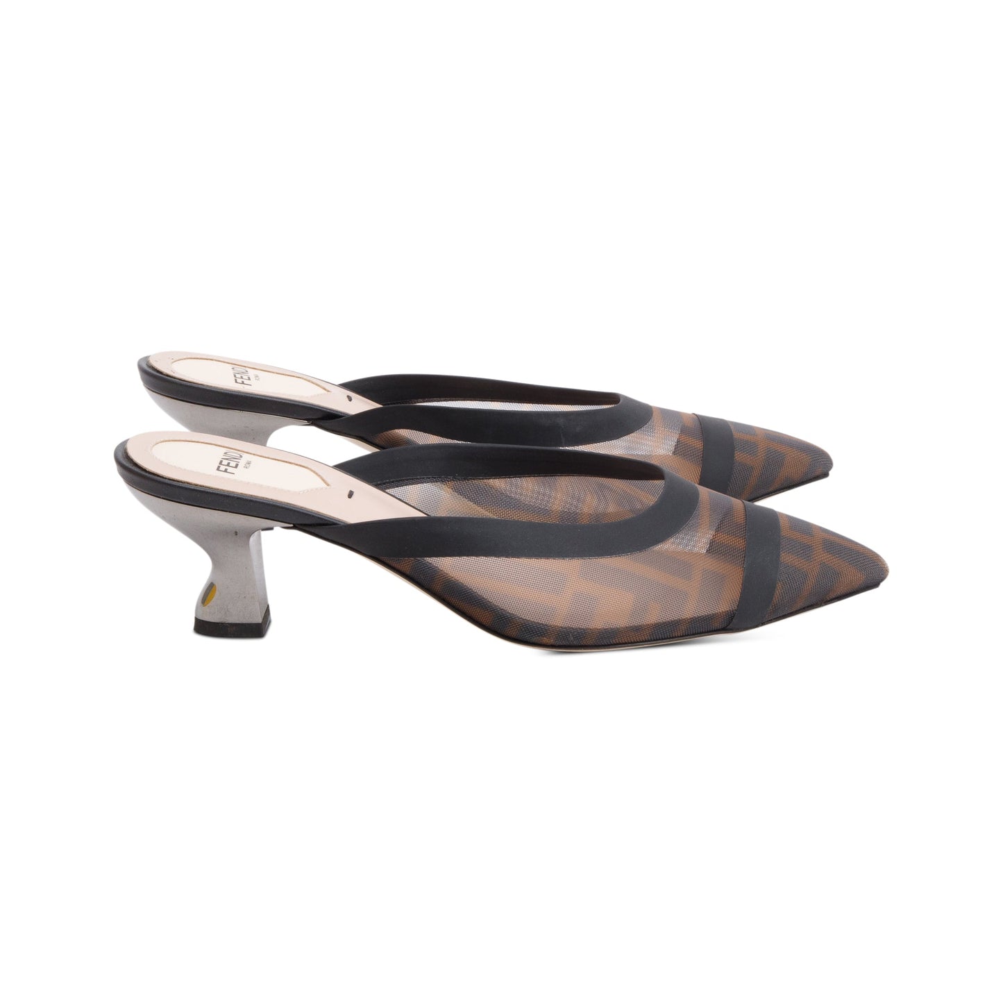 Fendi Ff Zucca Colibri Mesh Pumps Size Travel Black Shoes