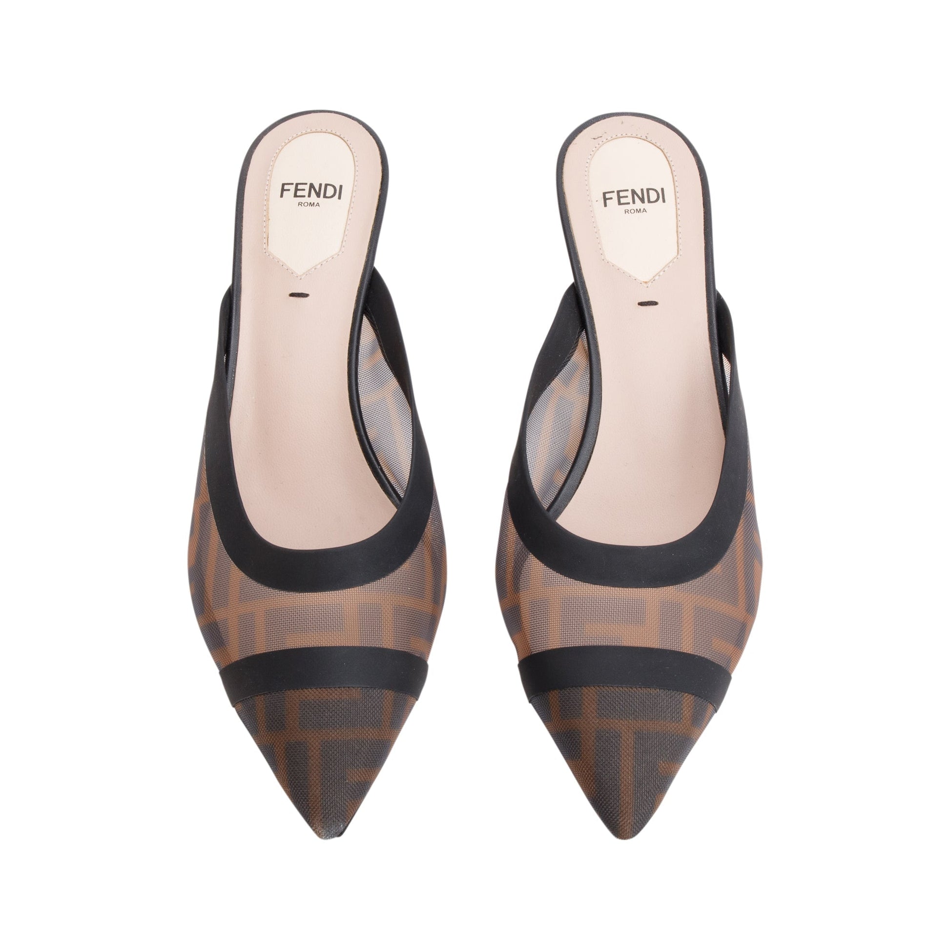 Fendi Ff Zucca Colibri Mesh Pumps Size Travel Black Shoes