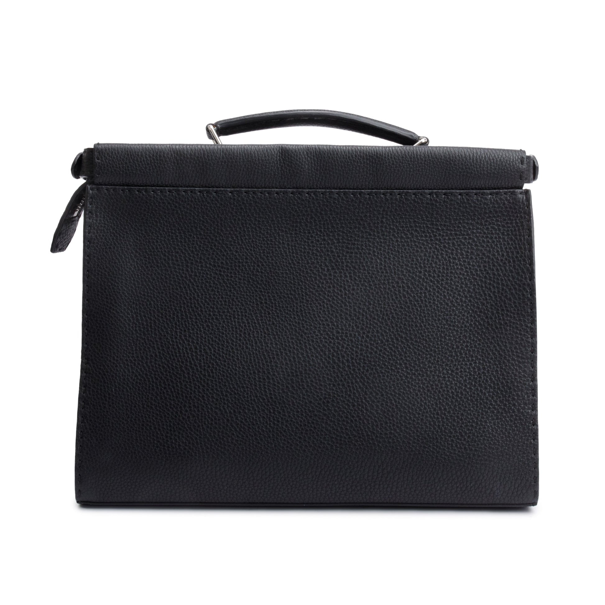 Fendi Selleria Monster Peekaboo Iseeu Briefcase Travel Bag Leather Black