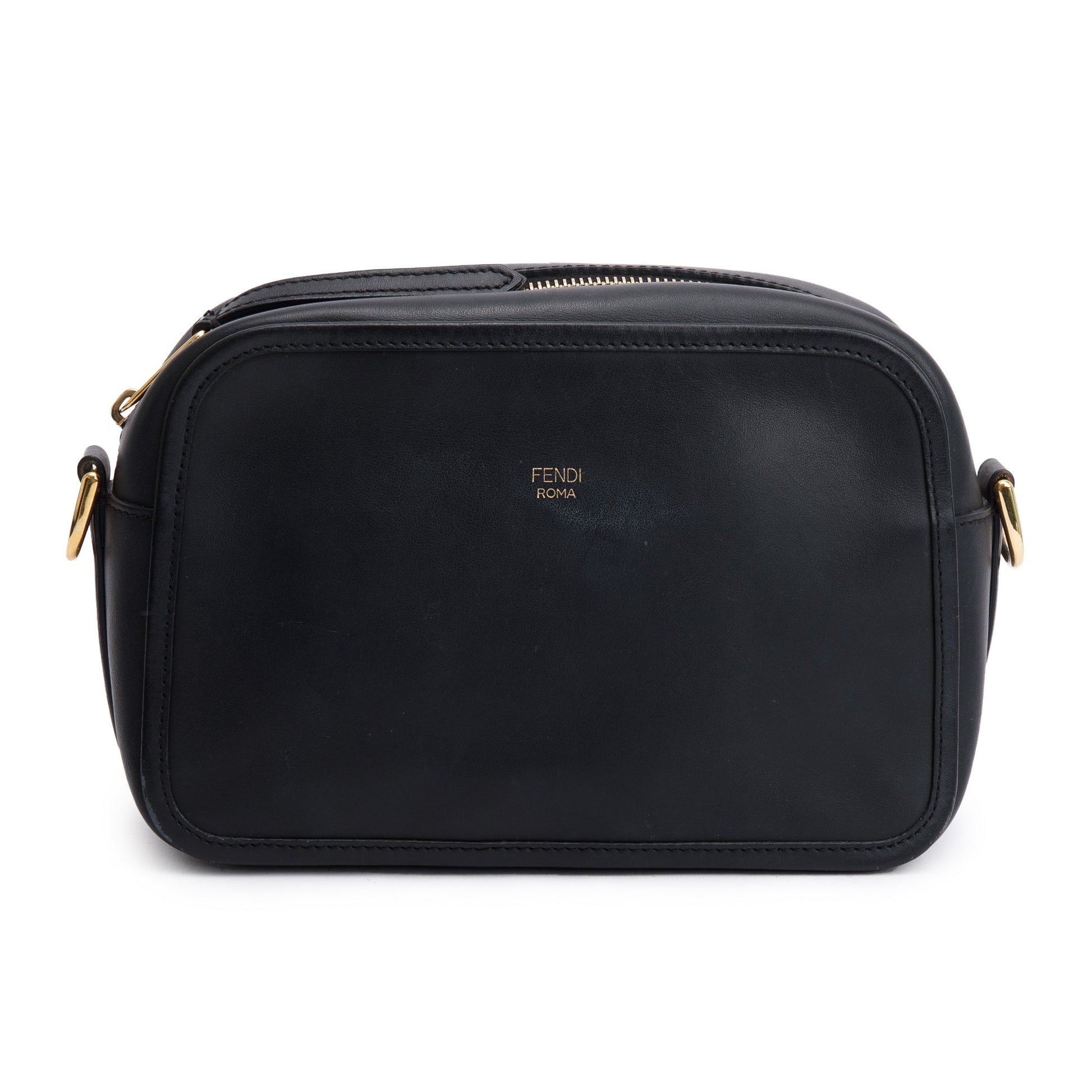 Fendi Vitello Century Is Camera Bag Leather Black Travel Bag
