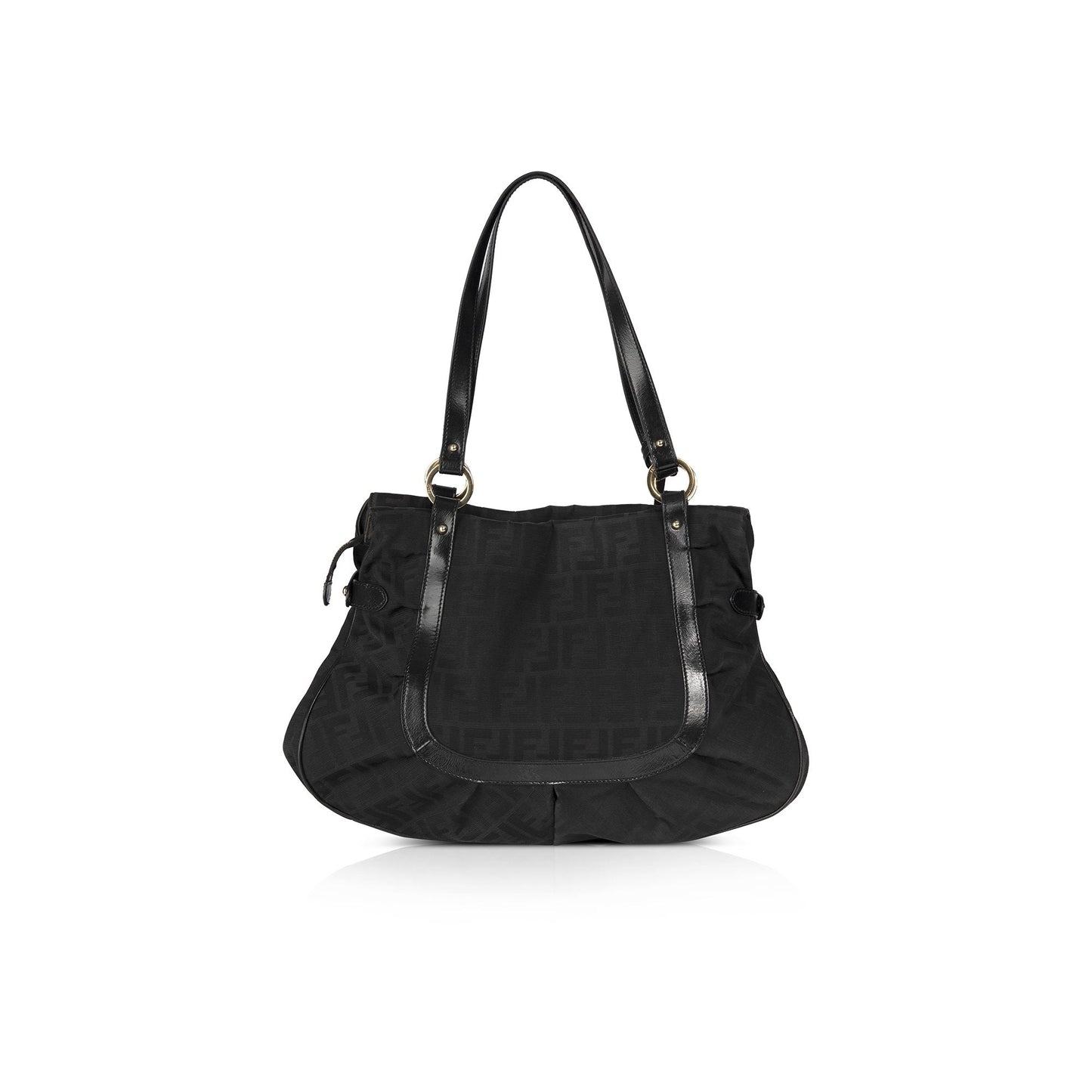 Fendi Zucca Chef Shoulder Bag Black Large