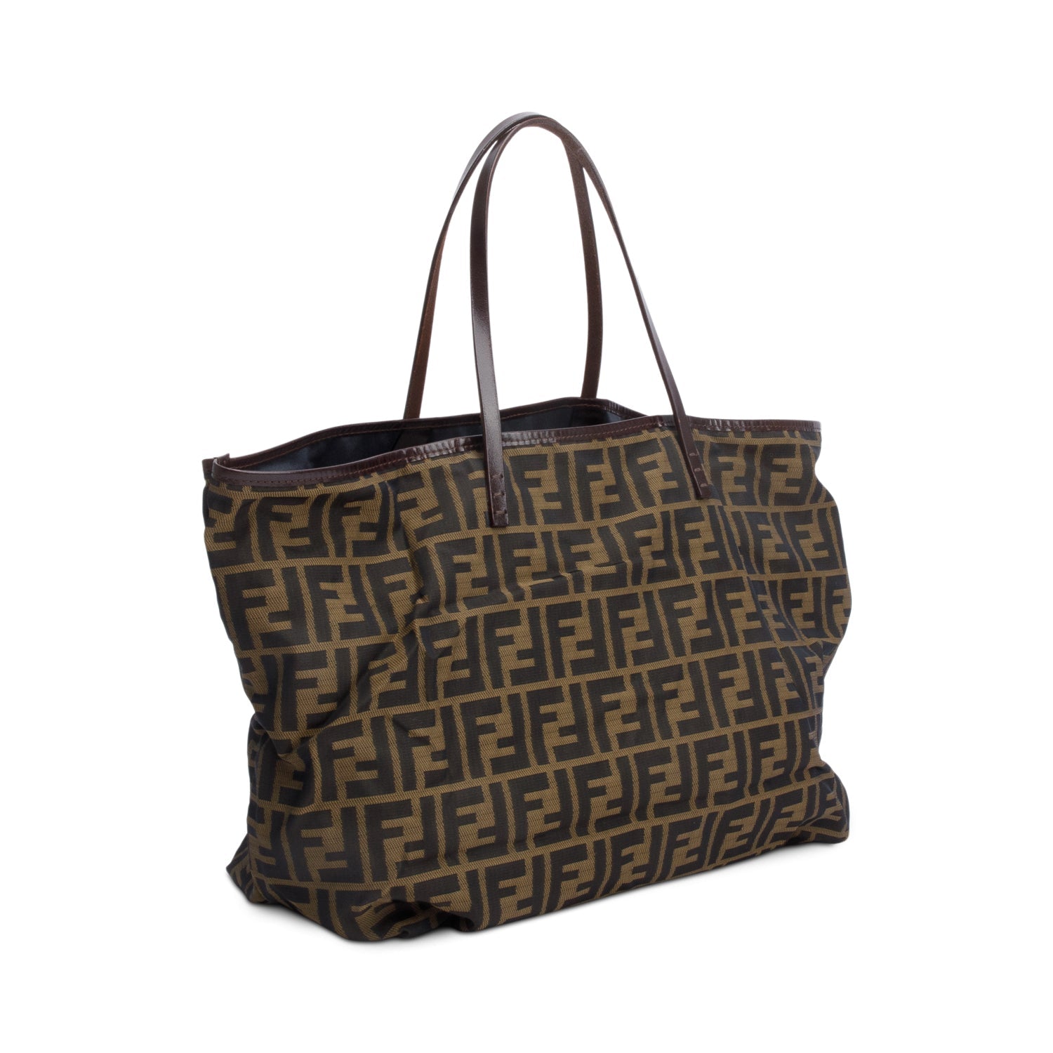 Fendi Ff Zucca Roll Tote Canvas Brown Tote Bag