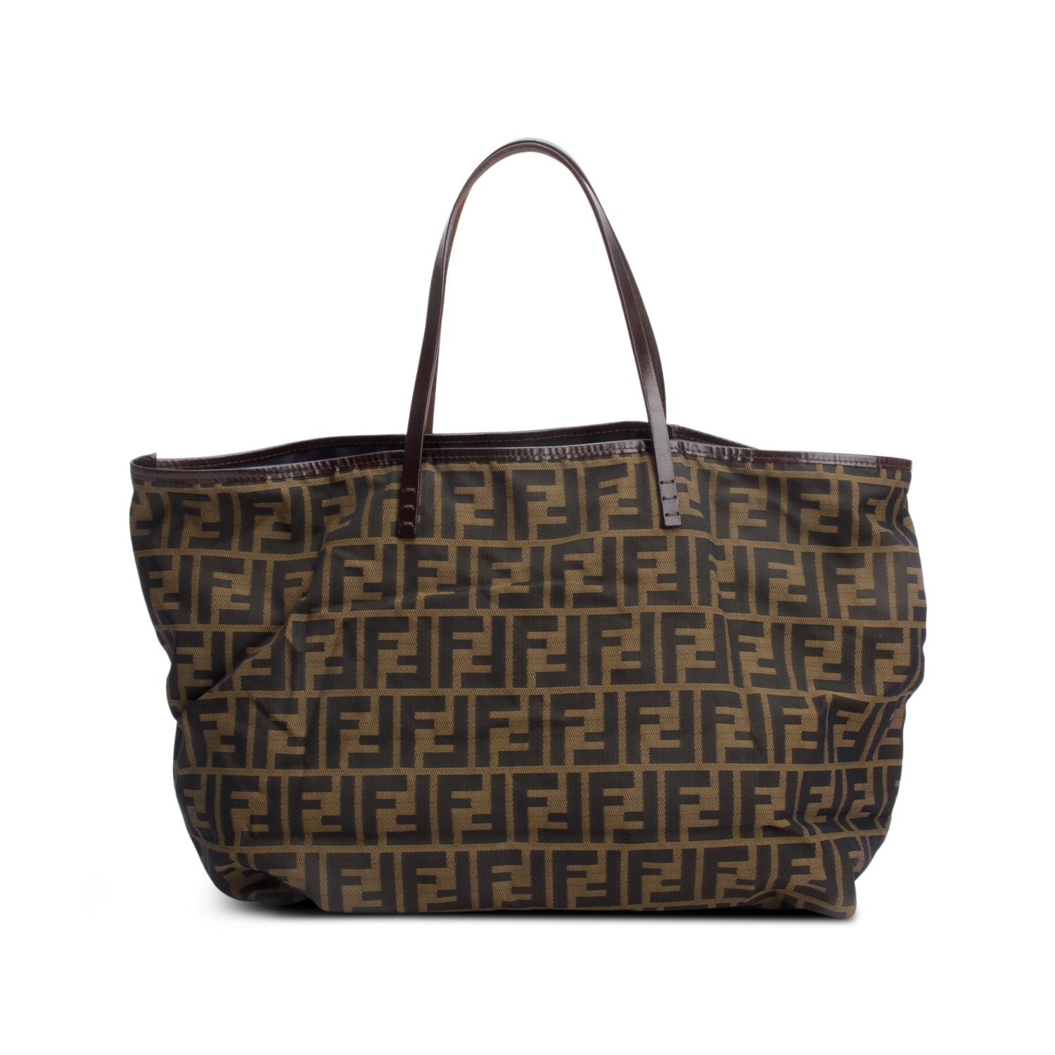 Fendi Ff Zucca Roll Tote Canvas Brown Tote Bag