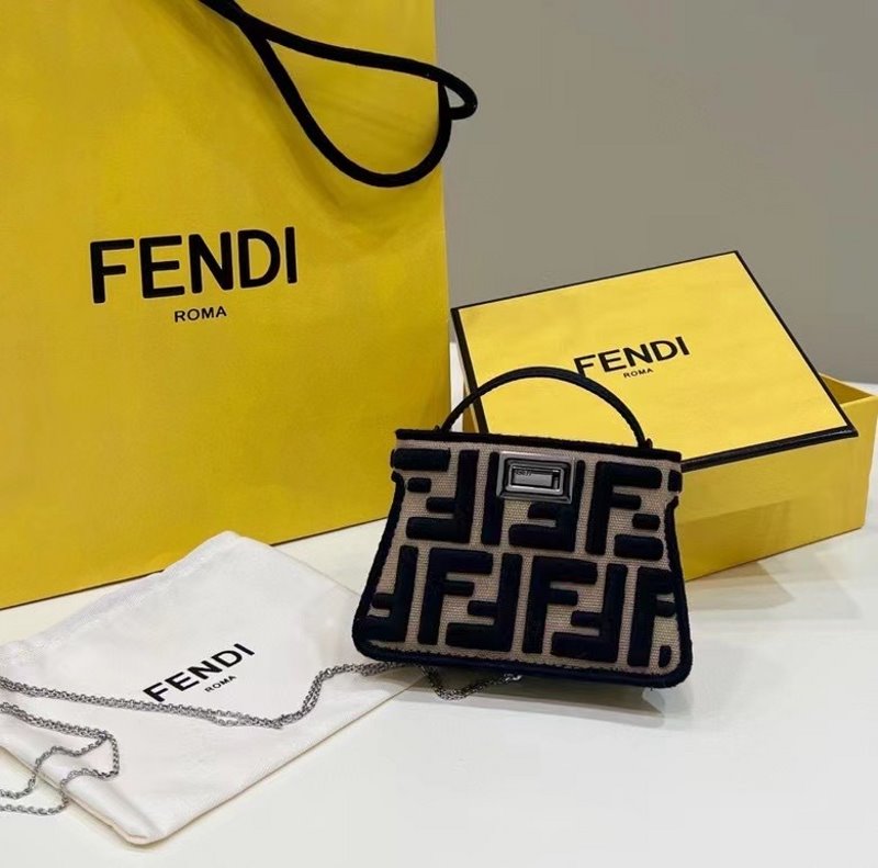 Fendi Peekaboo Bag Brown Mini Travel Bag Mini Bag Bfnd9943