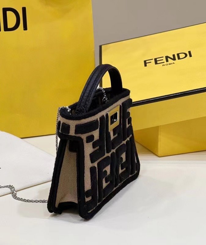 Fendi Peekaboo Bag Brown Mini Travel Bag Mini Bag Bfnd9943