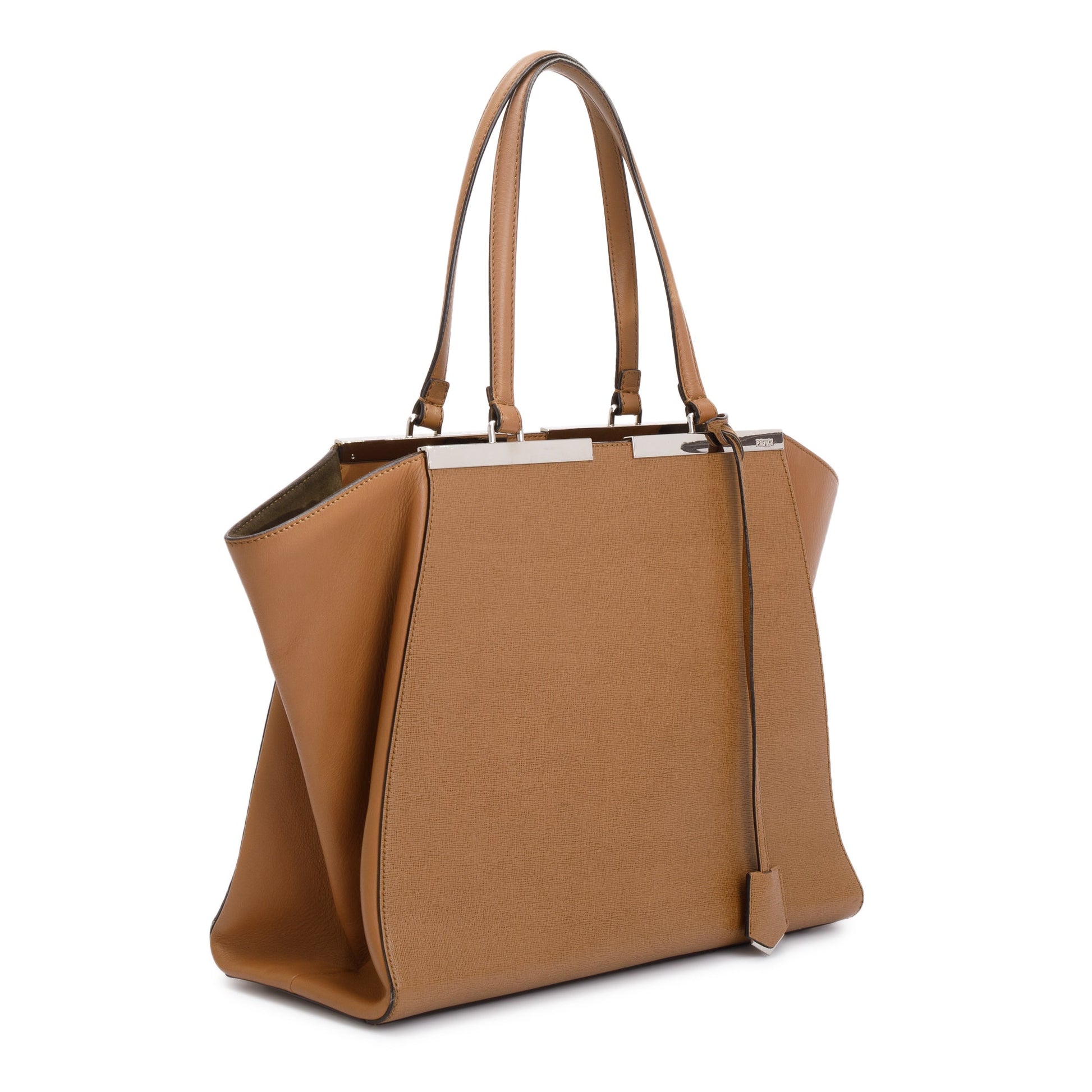 Fendi Vitello Elite 3Jours Tote Leather Brown Tote Bag