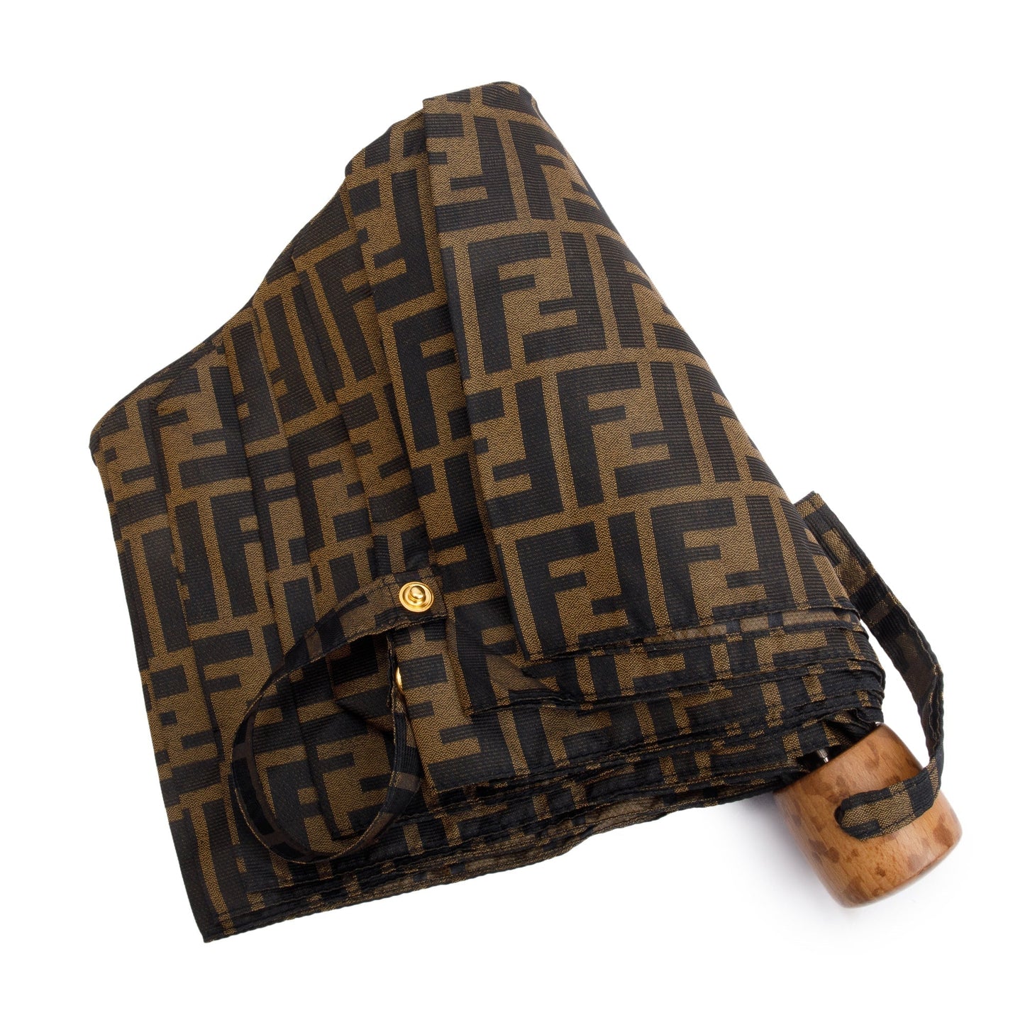 Fendi Zucca Ff Umbrella Travel Bag Nylon Brown