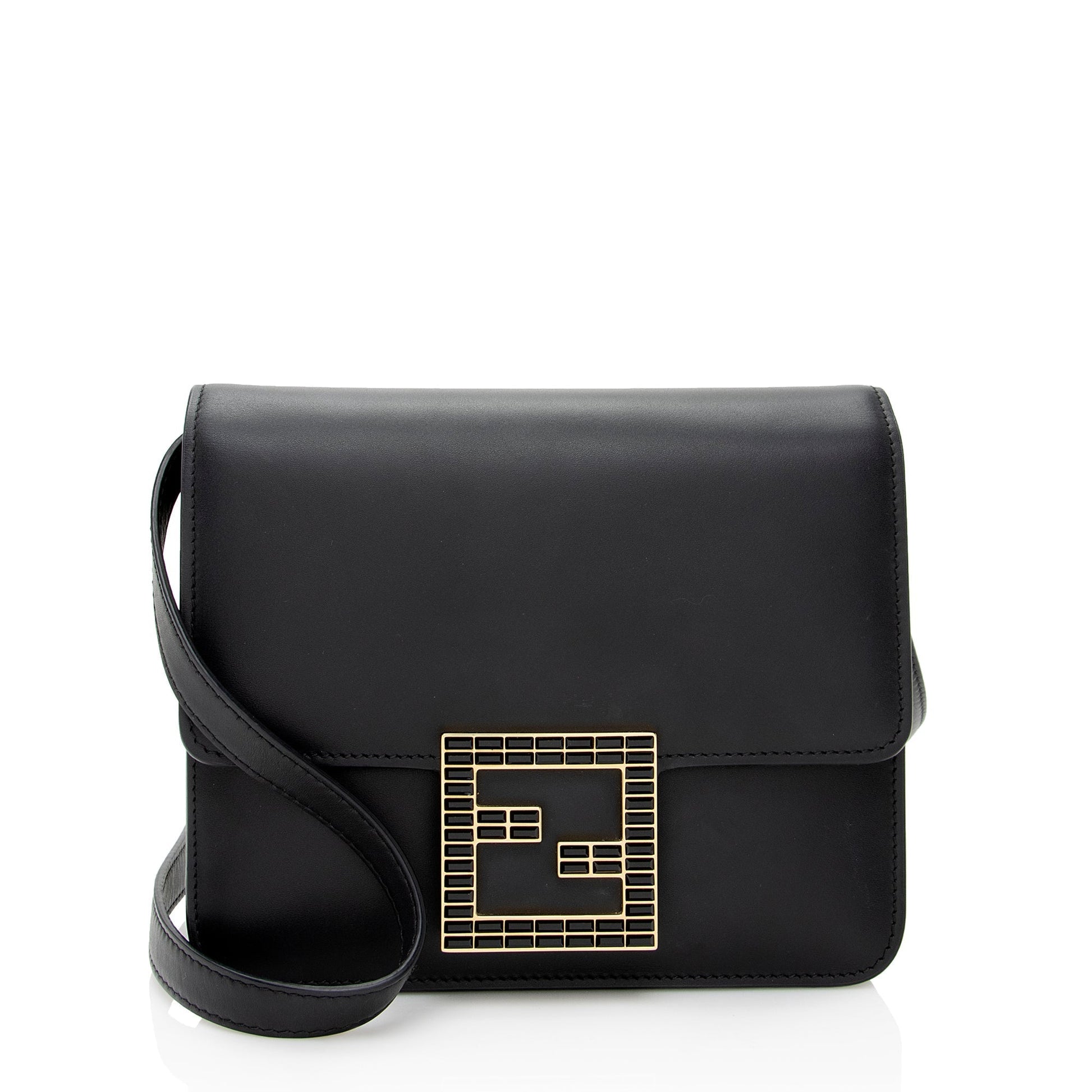 Fendi Calfskin Crystal Fab Crossbody Bag Shf Small Bag Shf 22238