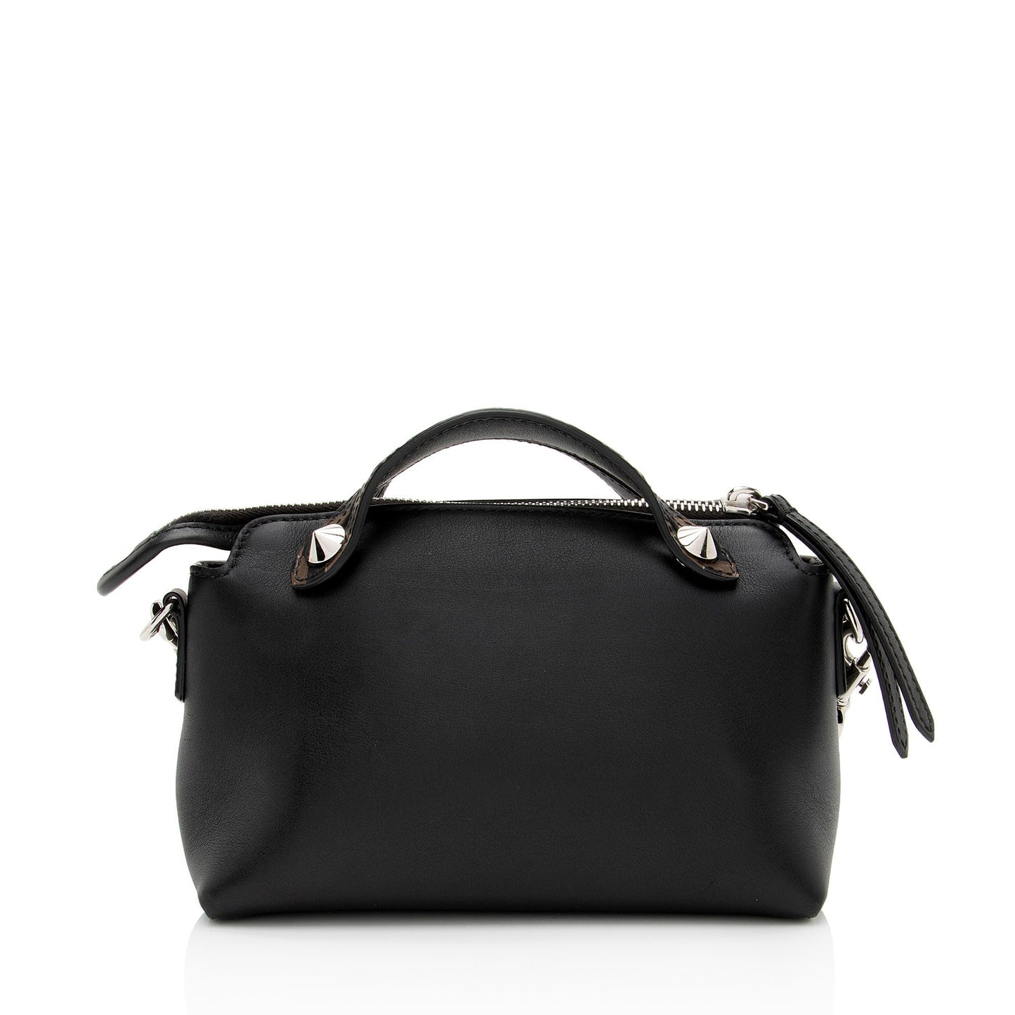 Fendi Calfskin Ff By The Way Boston Bag Mini Embossed Crossbody Bag