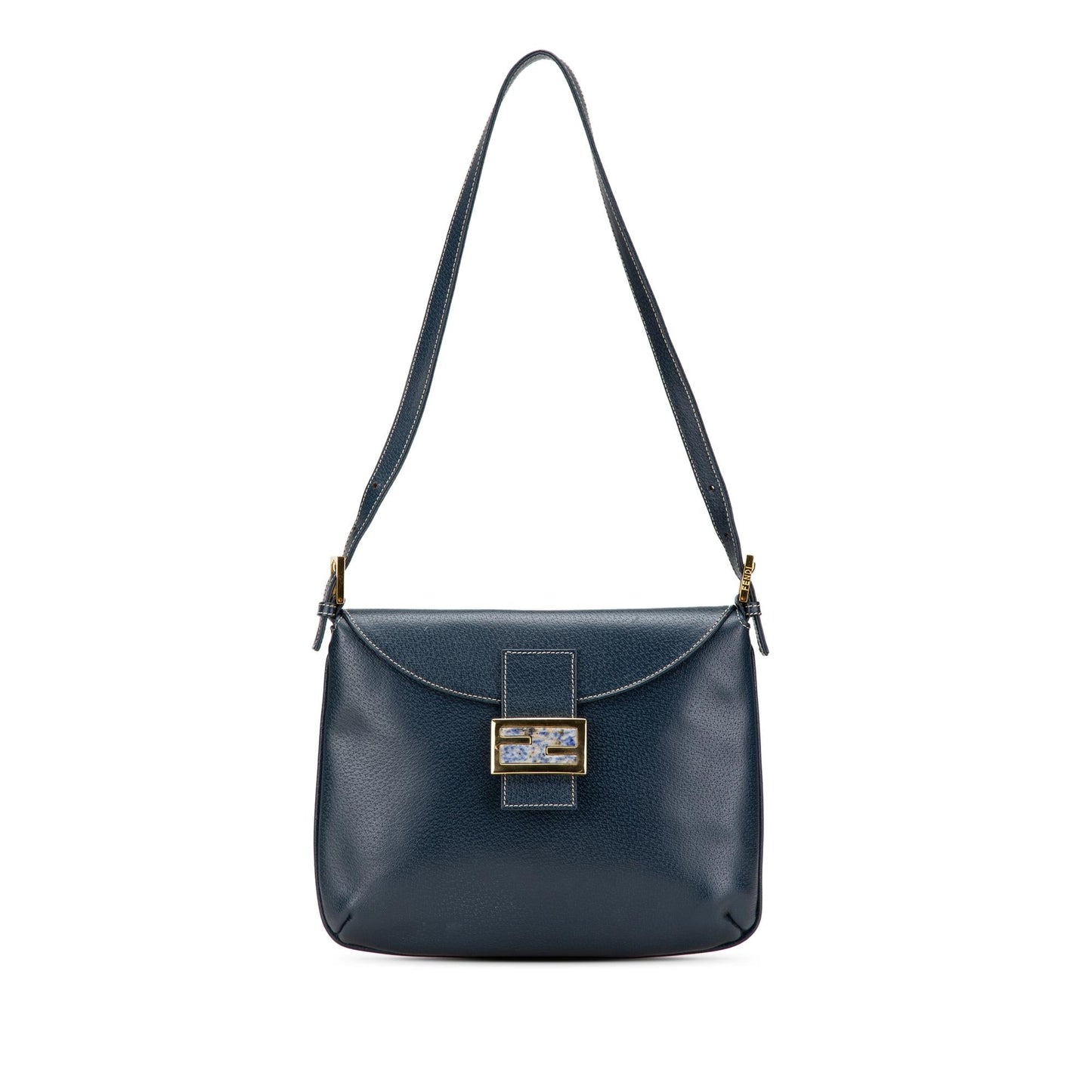 Fendi Calfskin Ff Marble Shoulder Bag Flap