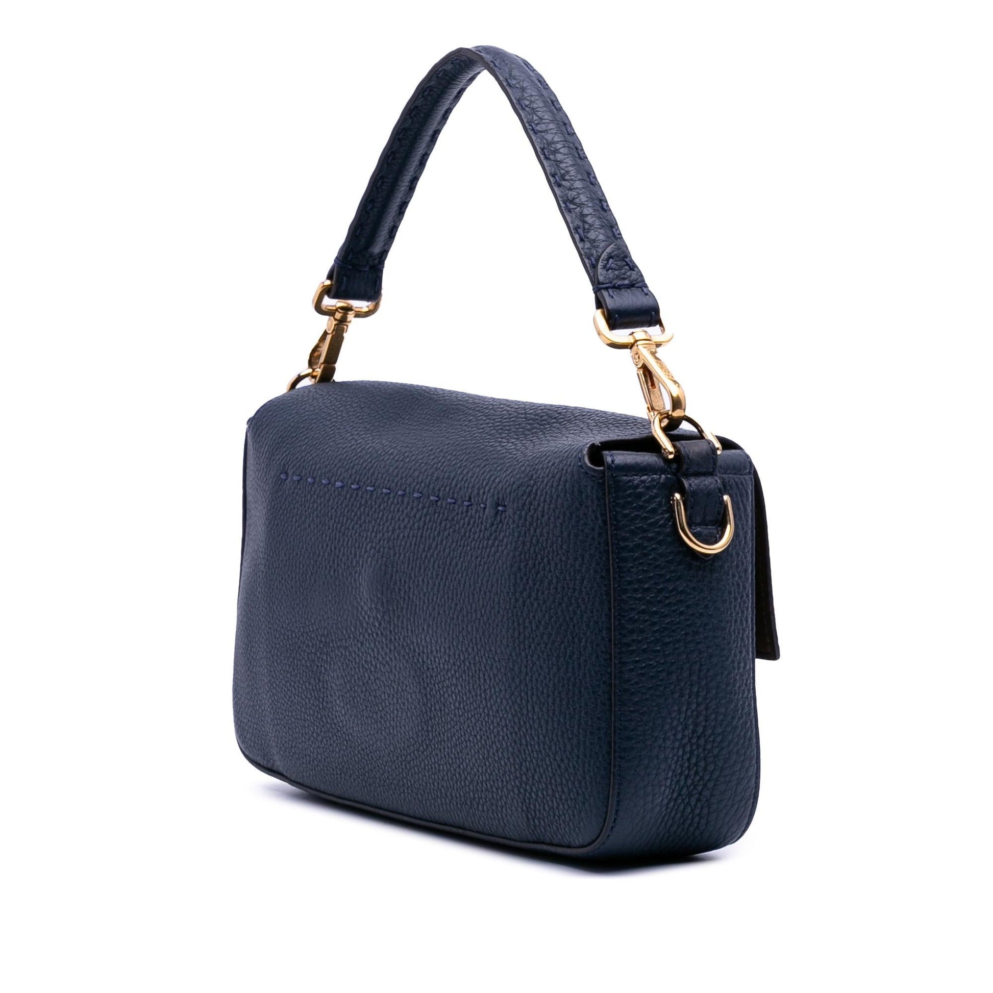 Fendi Calfskin Baguette Satchel Leather Satchel Bag