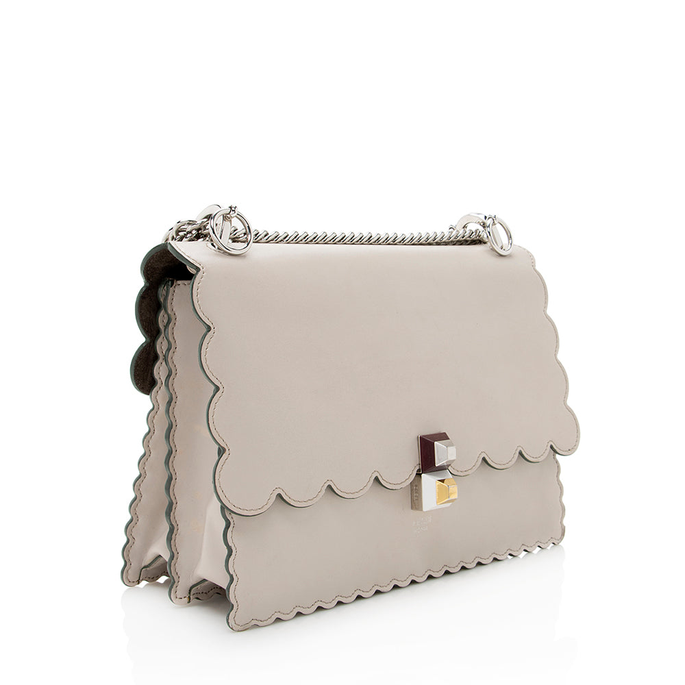 Fendi Calfskin Studded Kan Shoulder Bag Shf Medium Bag Shf 19206