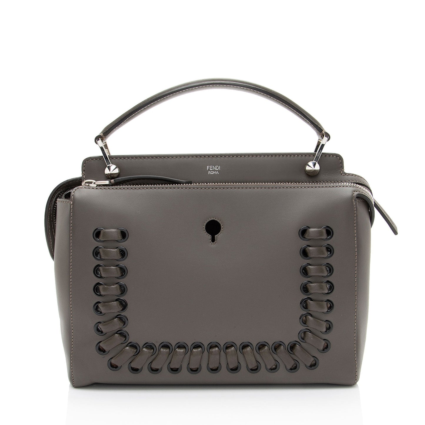 Fendi Calfskin Whipstitch Dotcom Satchel Medium Satchel Bag